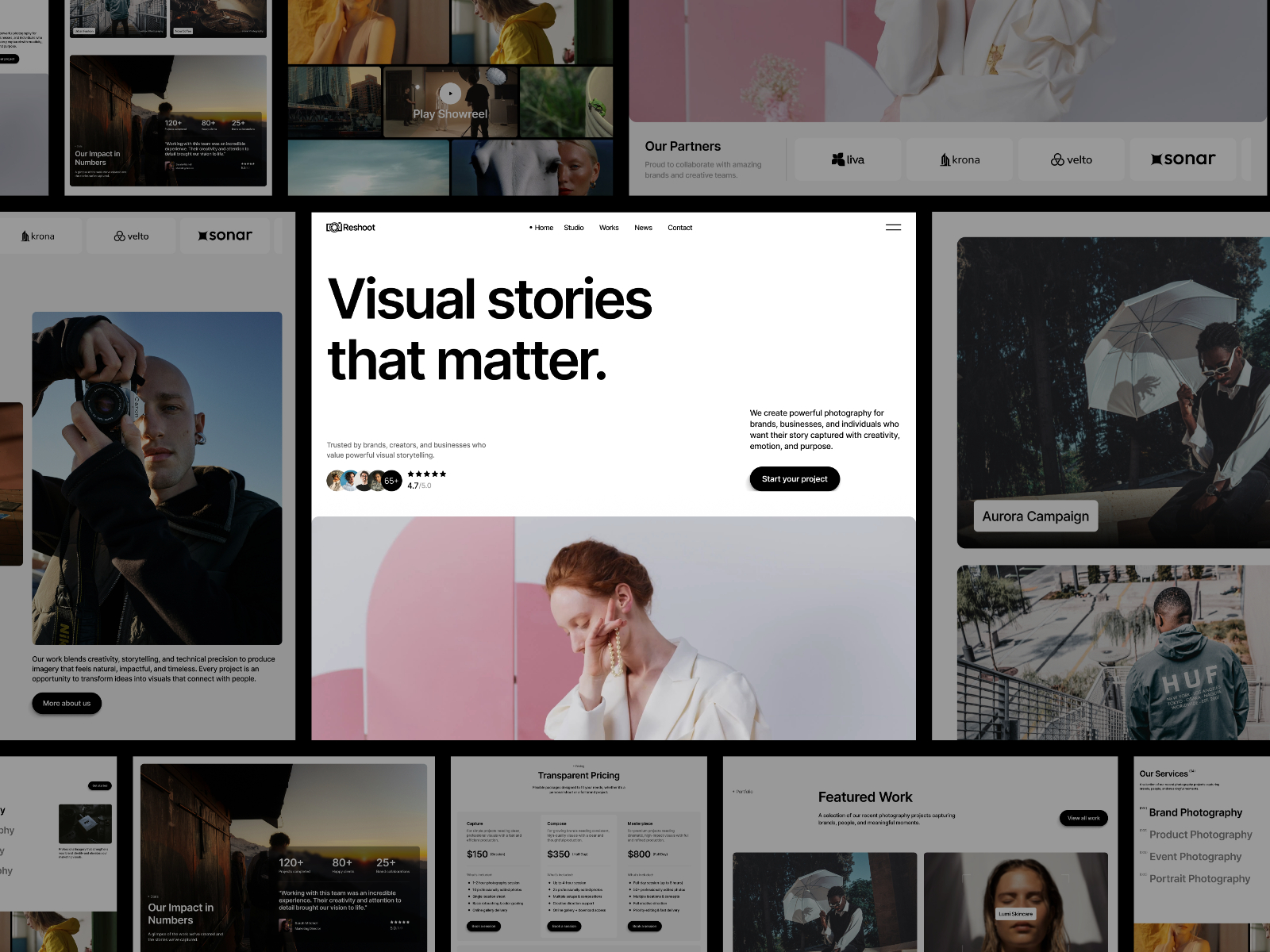 Reshoot — Free Photography Studio Framer Template preview