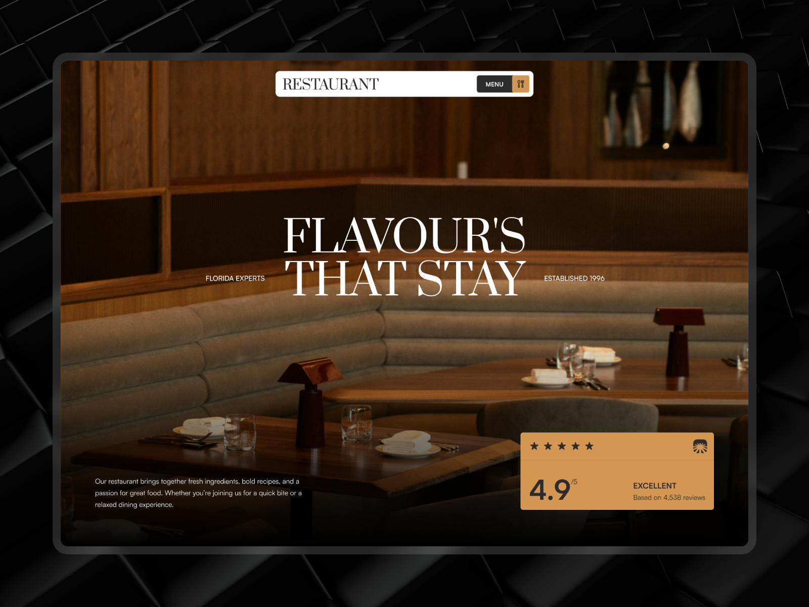 Restaurin: Free Restaurant Website Template by Template Munk — Free Food Framer Template preview