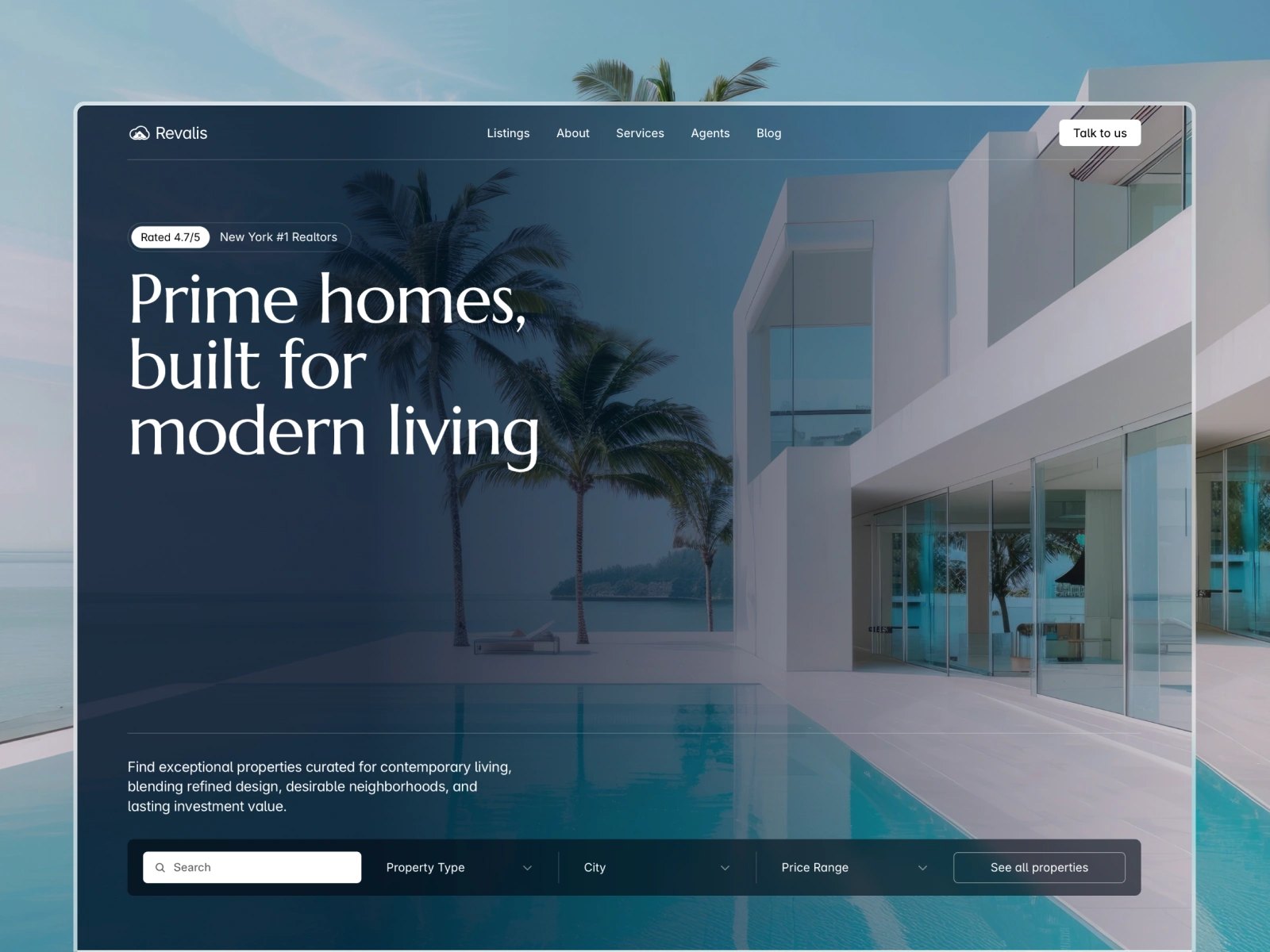 Revalis — Free Multi-Agent Real Estate Framer Template preview
