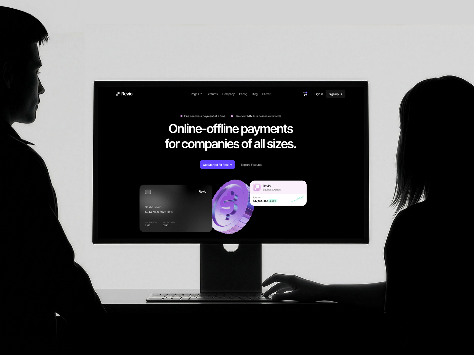 Revio Pay — Free Fintech & Payments Framer Template preview
