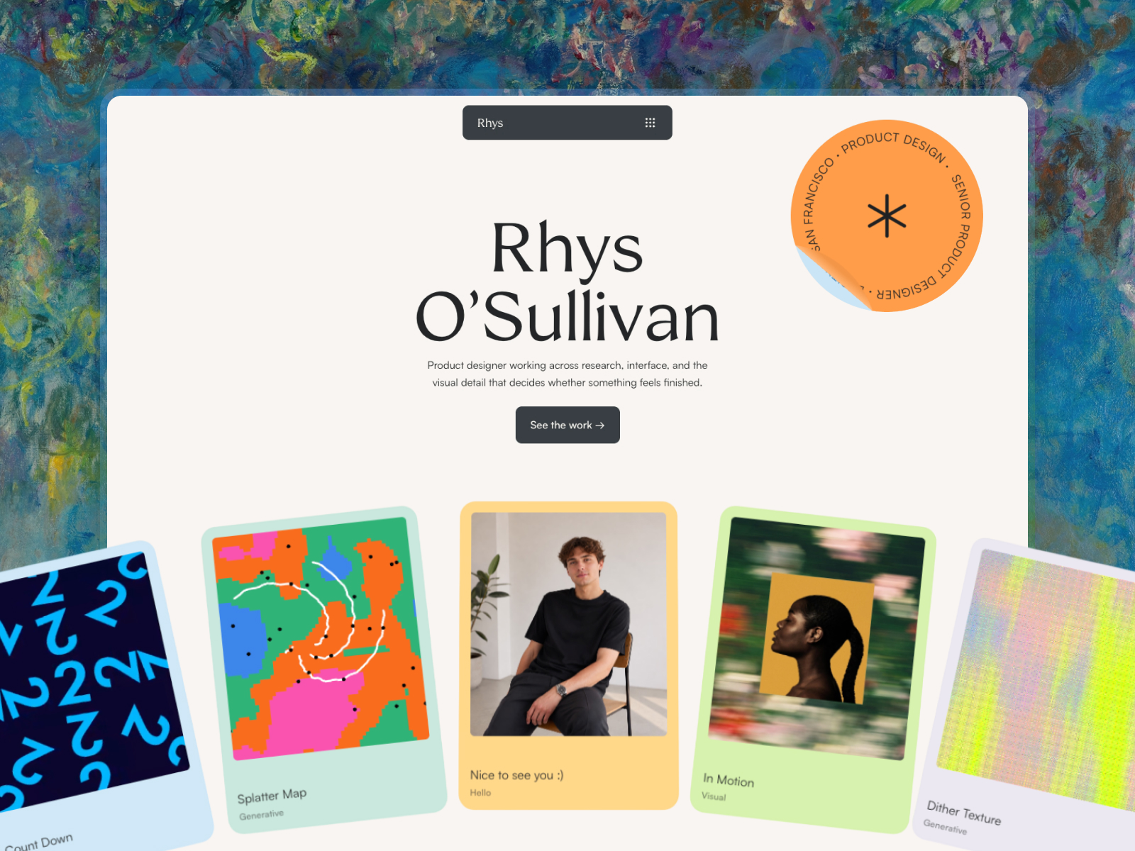 Rhys — Free Portfolio Framer Template preview