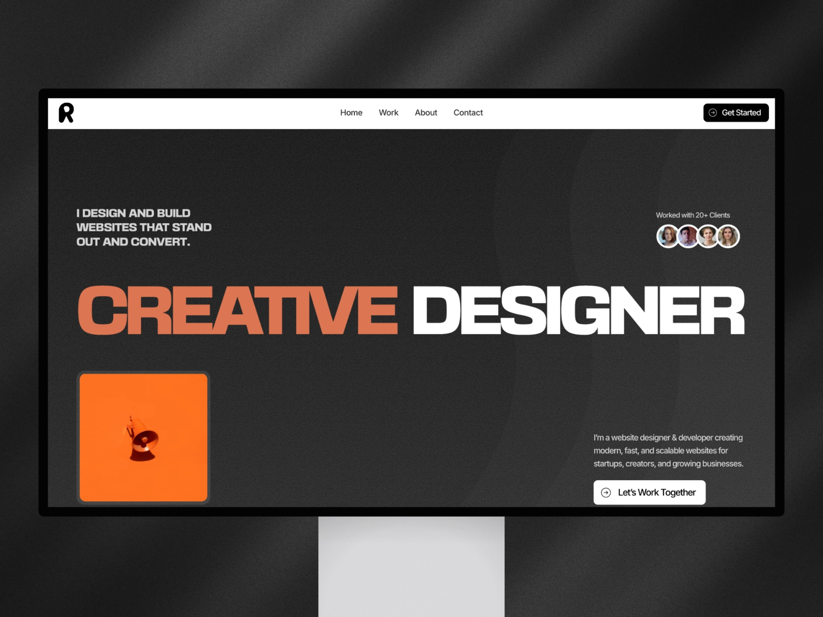 Rilo — Free Designer Portfolio Framer Template preview