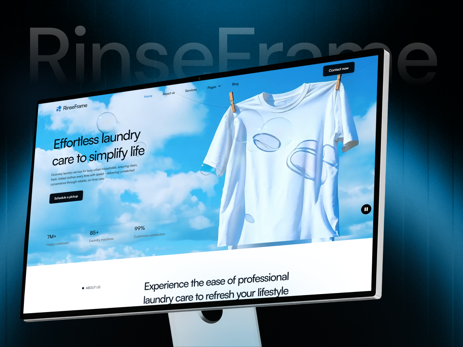 RinseFrame — Free Blog Website Template by VictorFlow — Free Automotive Template for Framer by VictorFlow preview