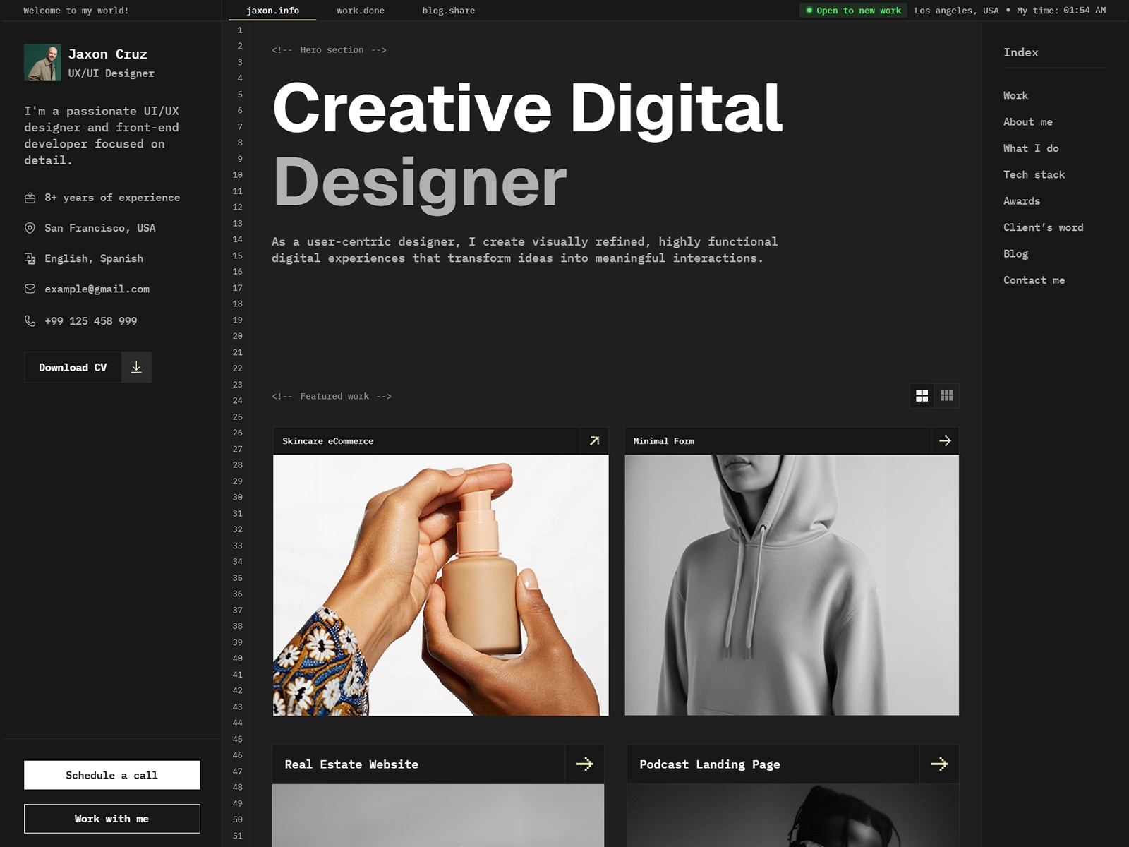 Rodris: Free Portfolio Website Template by Maven Flow — Free Portfolio Framer Template preview