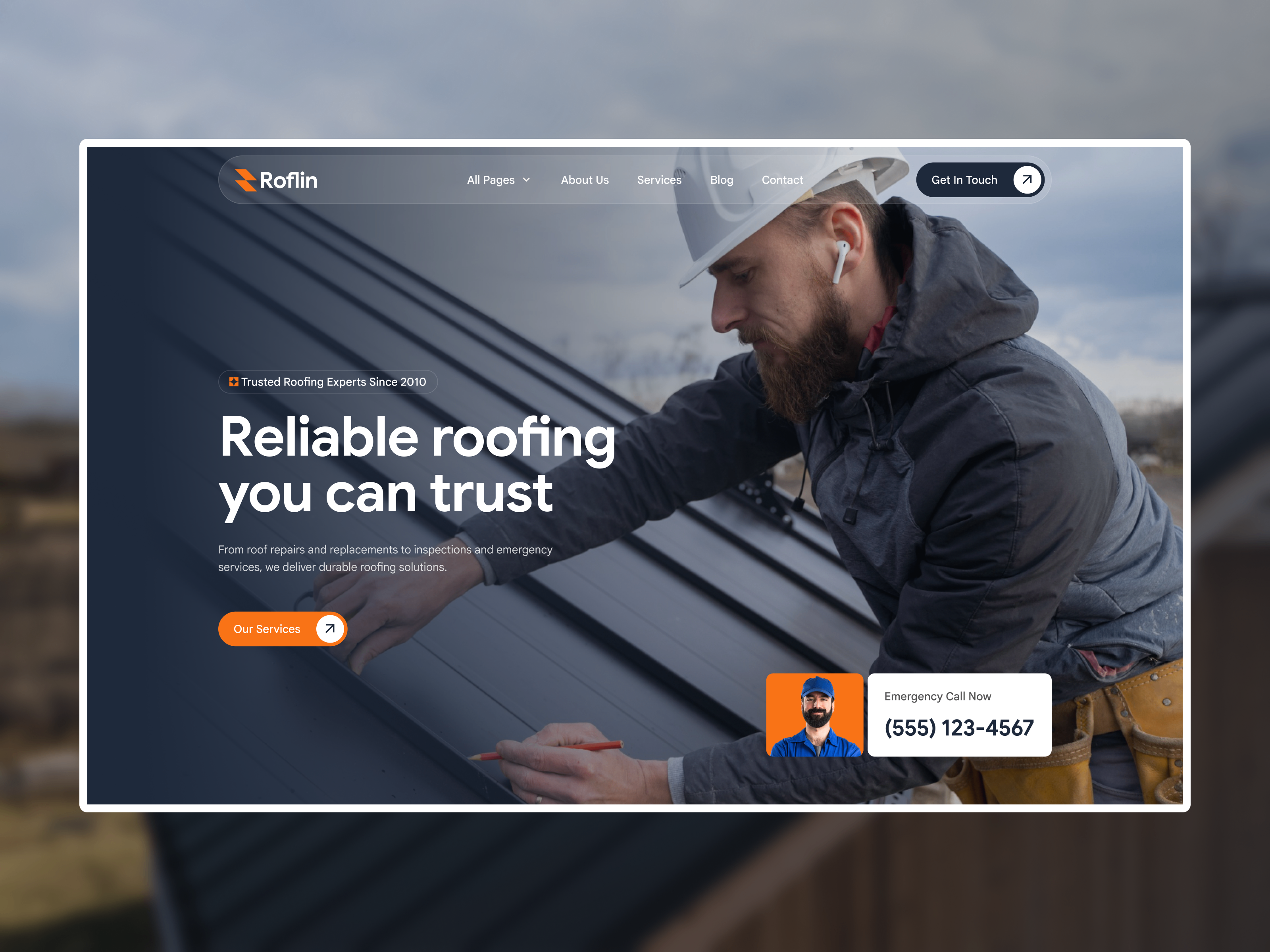 Roflin — Free Home Services Template for Framer preview