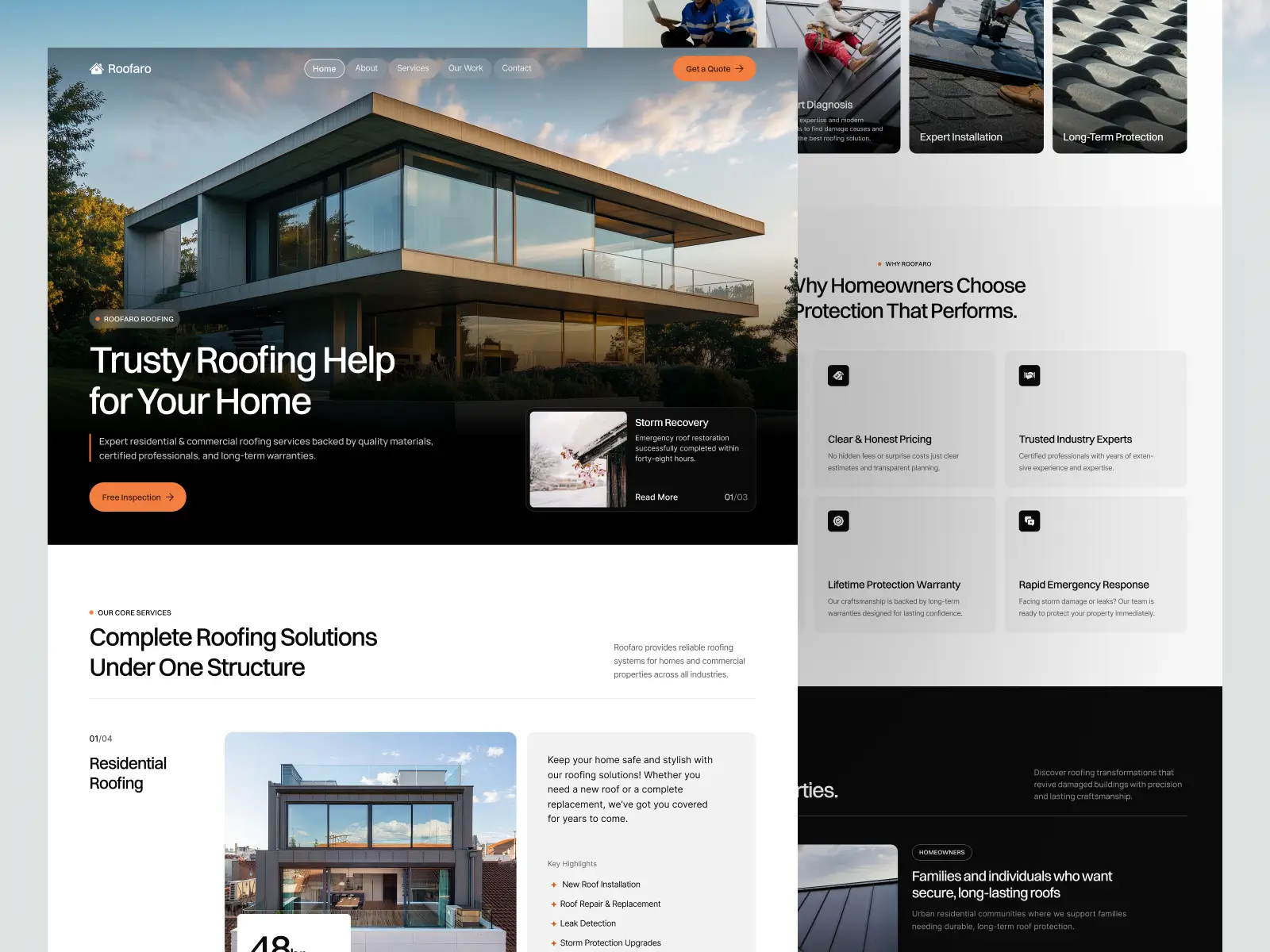 Roofaro — Free Home Services Framer Template preview
