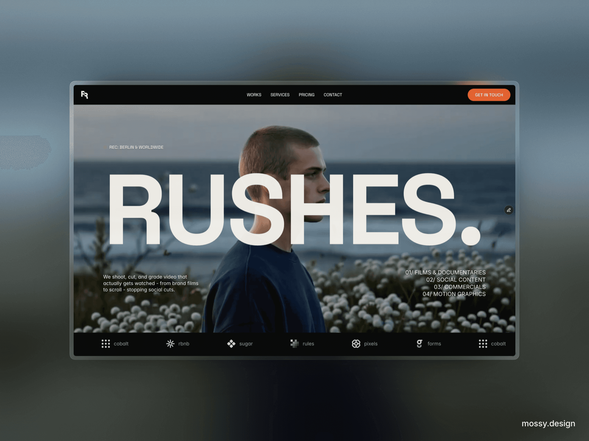 RUSHES.: Free Agency Website Template by Marta Koziarz — Free Agency Framer Template preview