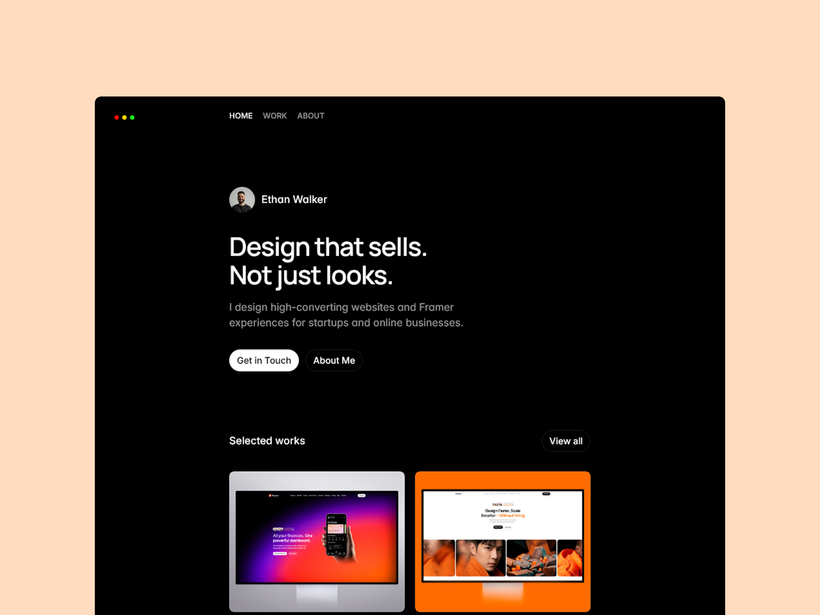 Sable — Free Designer Portfolio Framer Template preview