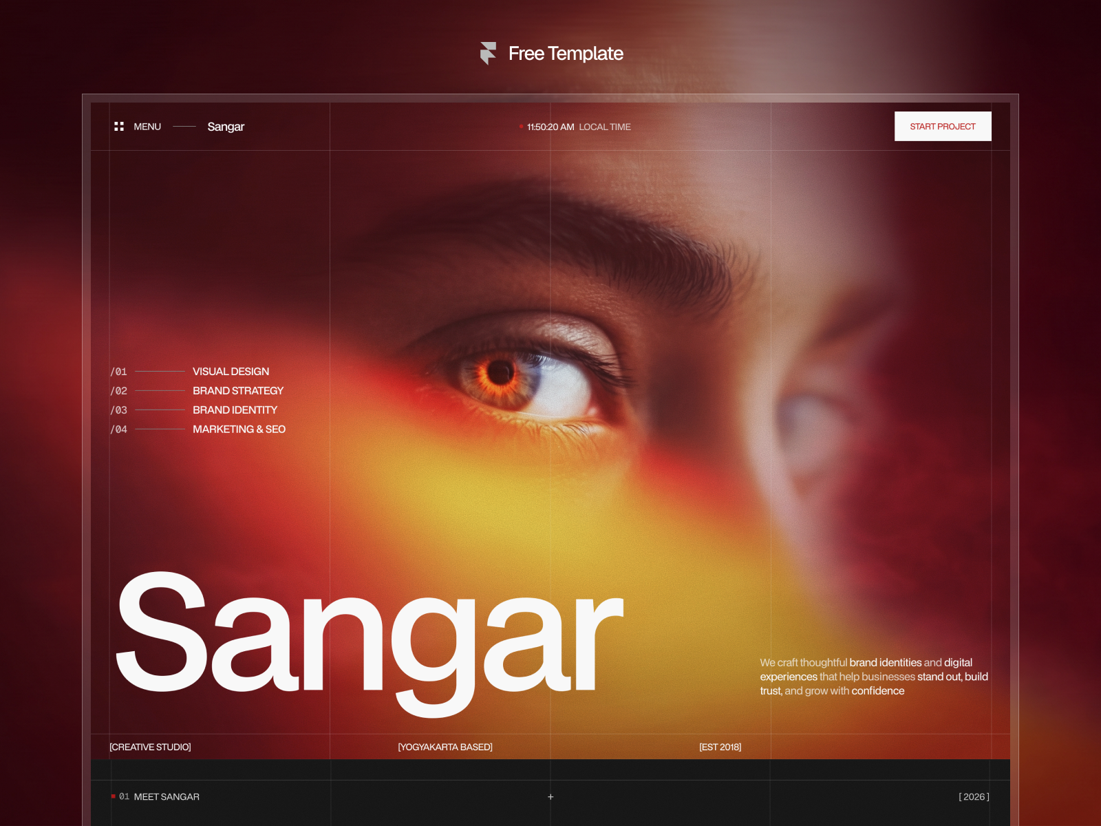 Sangar — Free Portfolio Framer Template preview