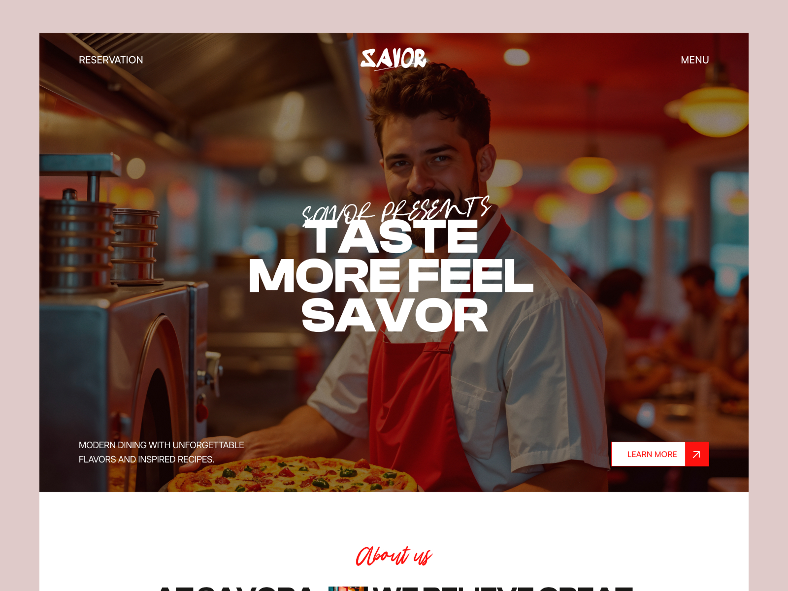 Savaro — Free Restaurant & Dining Framer Template preview