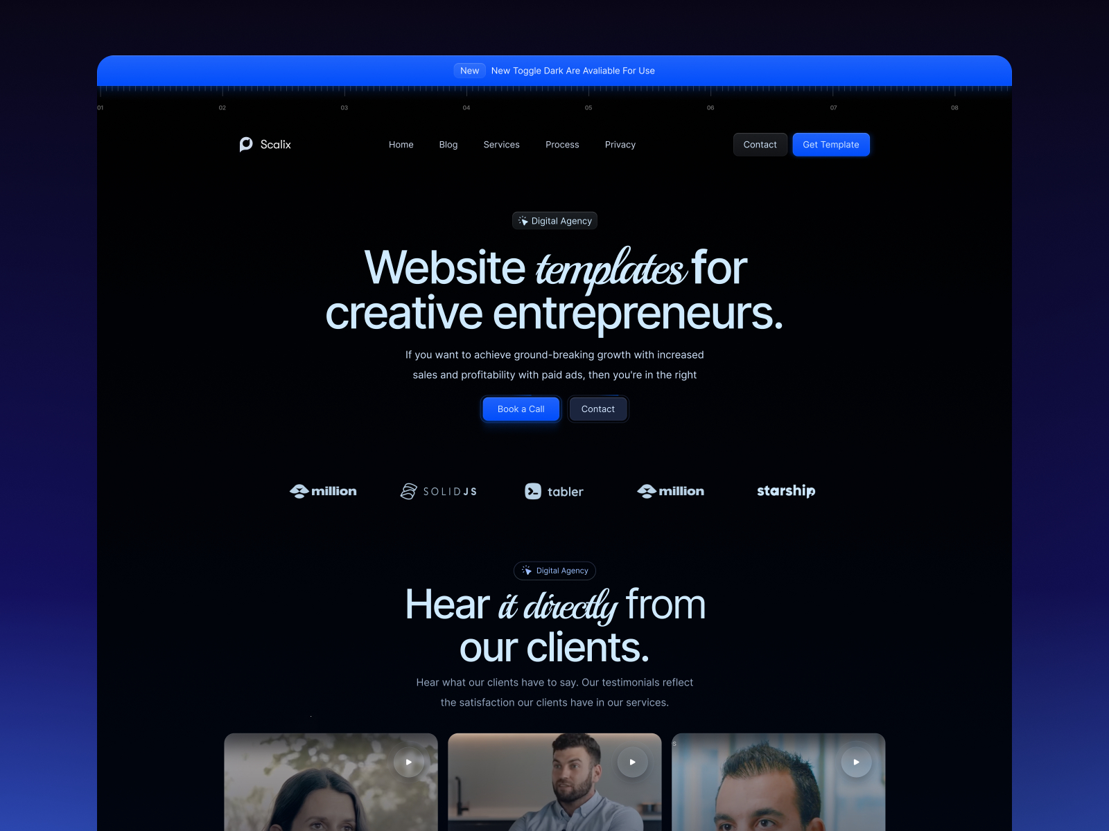 Scalix — Free Agency Framer Template preview