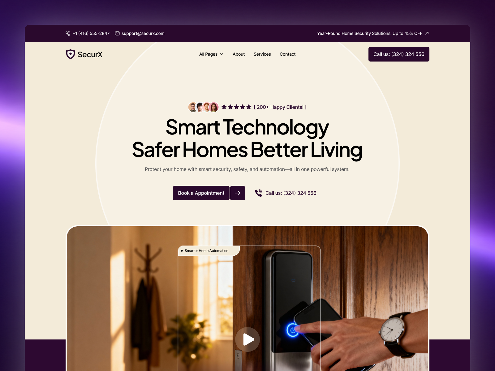 Securix — Free SaaS Framer Template preview