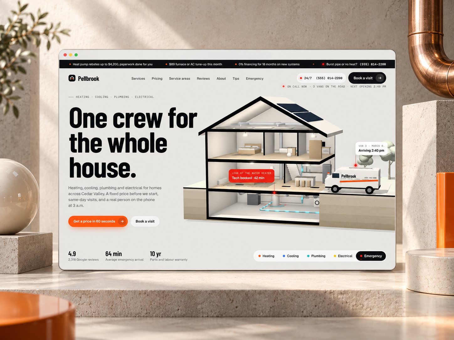 Servicevan — Free Home Services Template for Framer preview