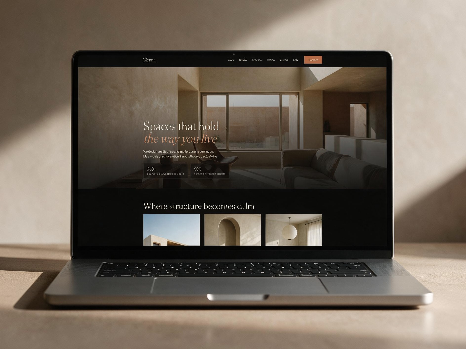 Sienna architect: Free Architecture Website Template by Nilesh Kumar Mangnani — Free Architecture Framer Template preview