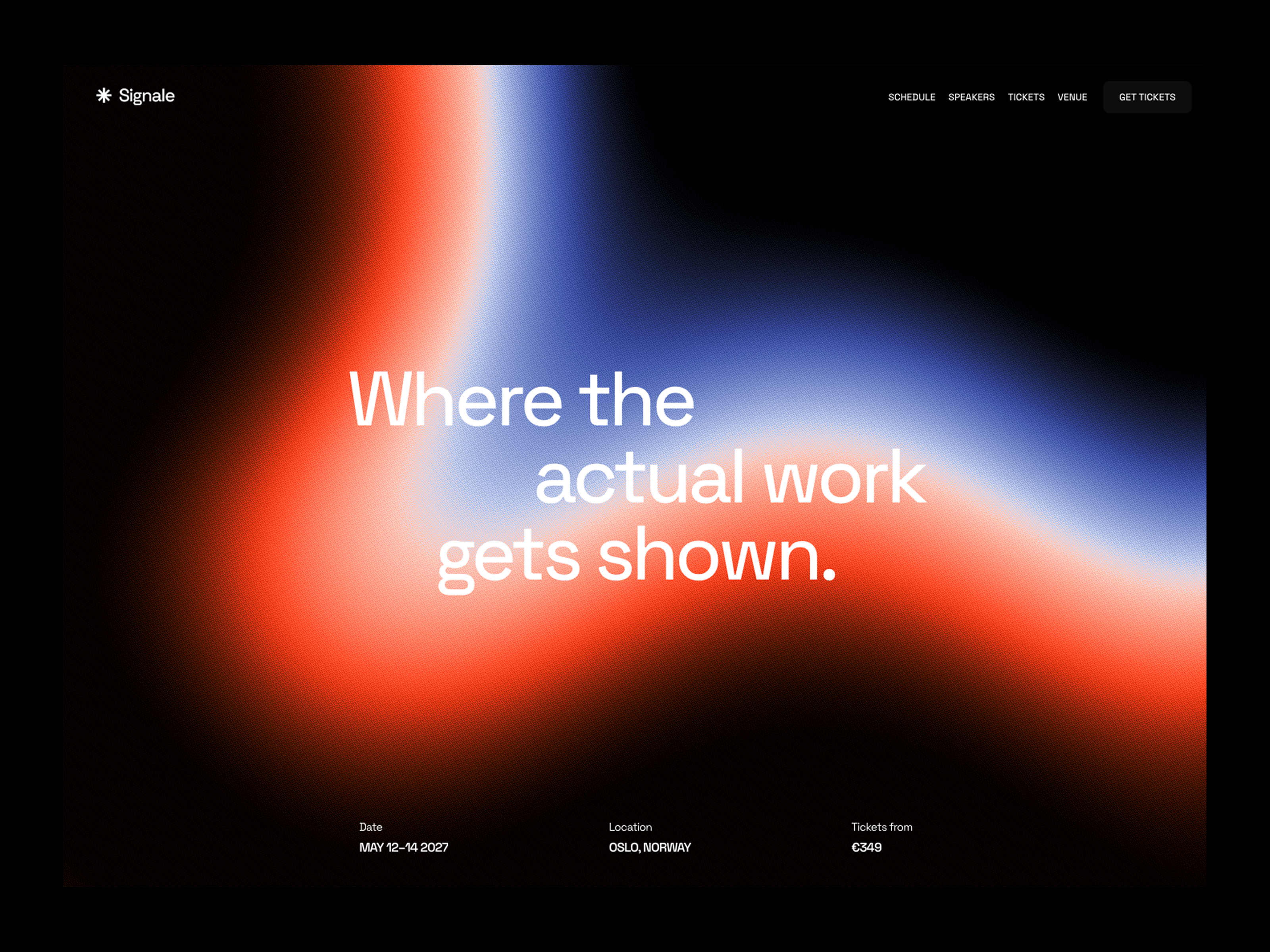 Signale — Free Events Template for Framer preview