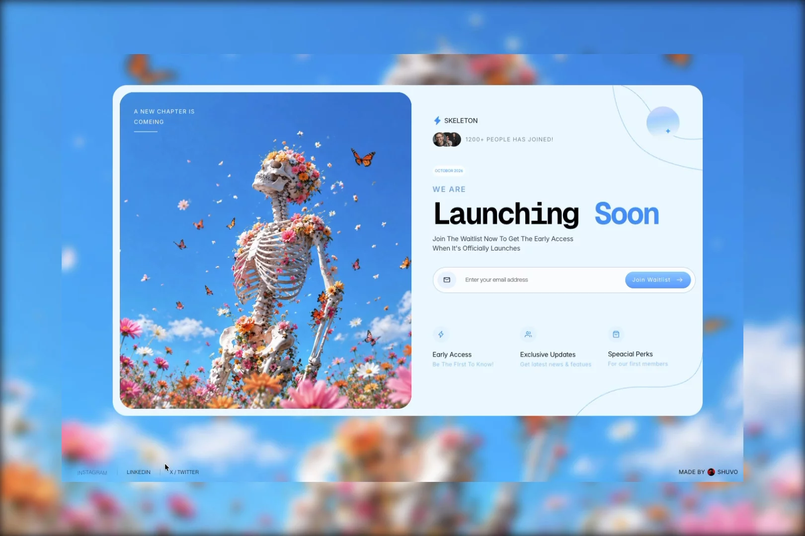 SKELETON — Free Landing Page Template for Framer preview