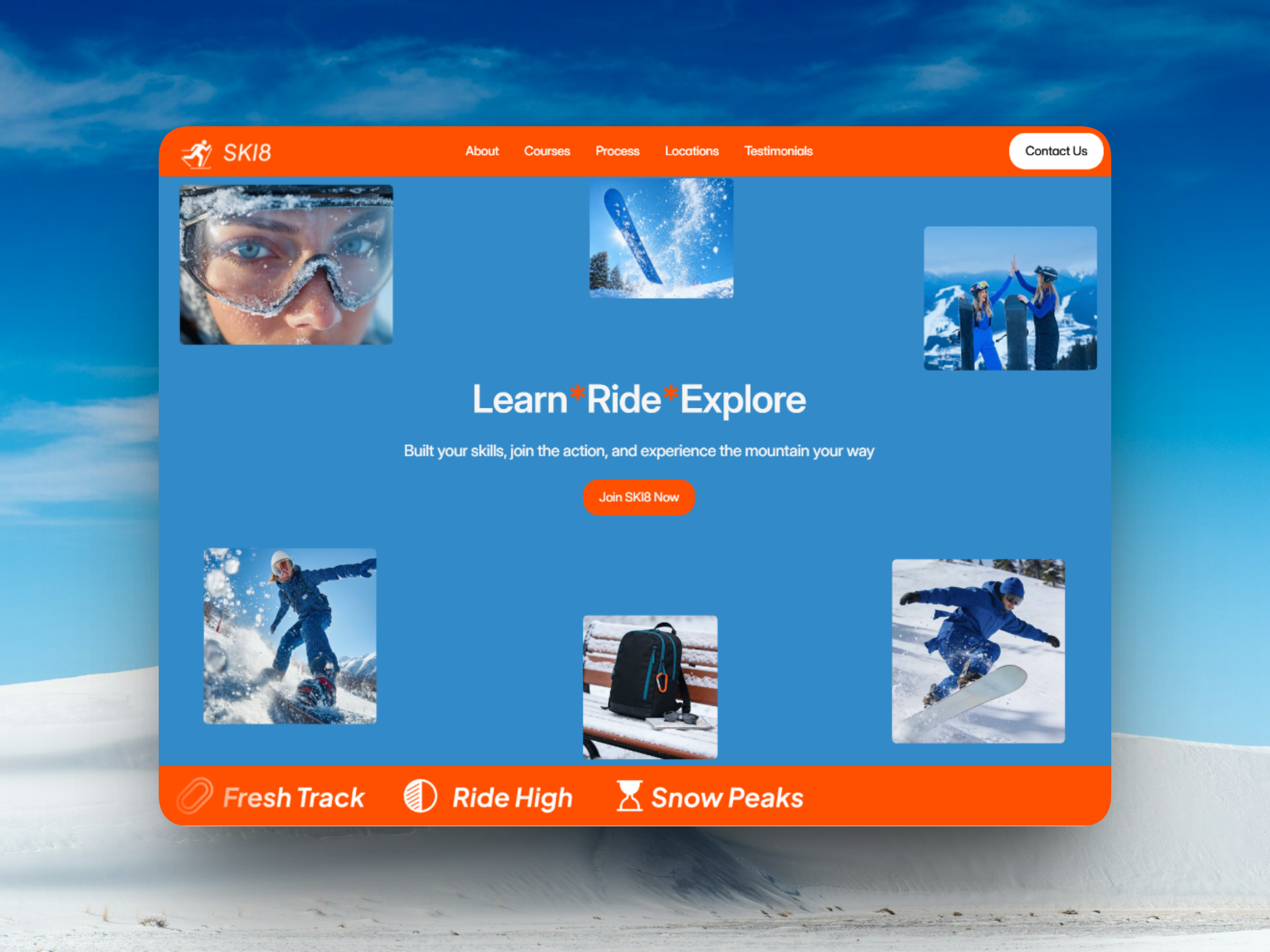 SKI8 — Free Portfolio Template for Framer by Afnan Fatima preview