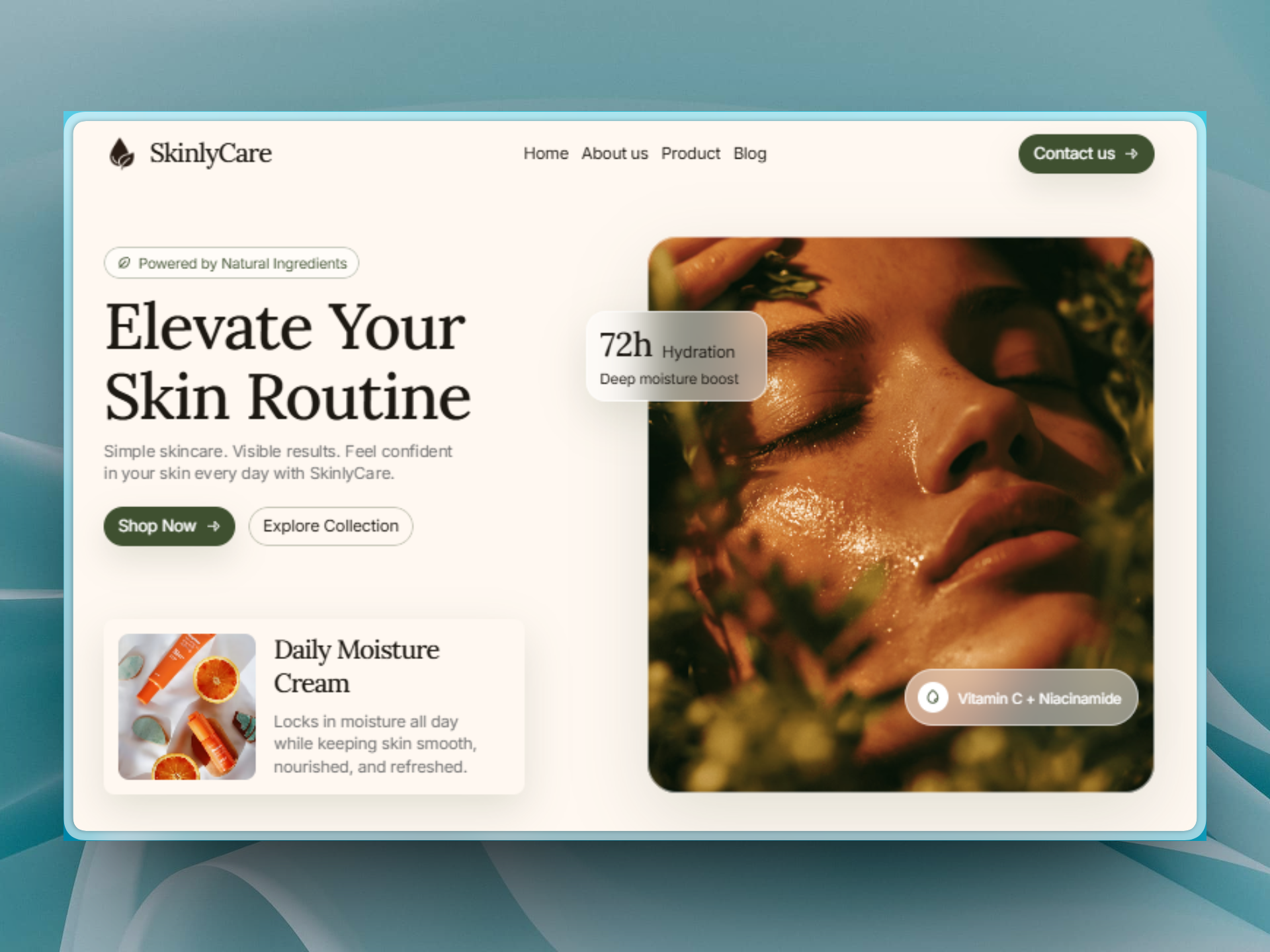 Skinlycare: Free Health Website Template by Amir ali — Free Healthcare Framer Template preview