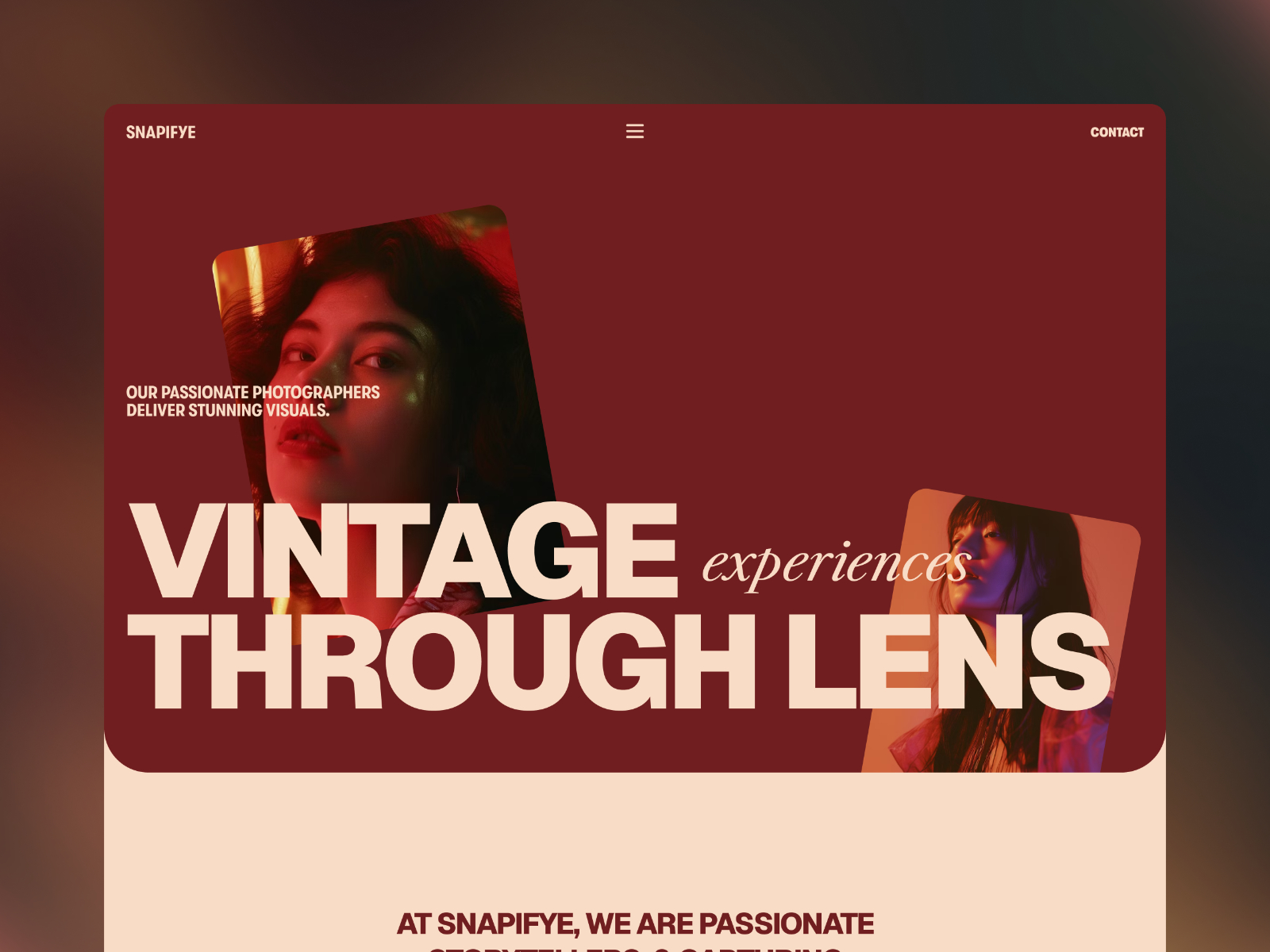 Snapifye — Free Photography Agency Framer Template preview