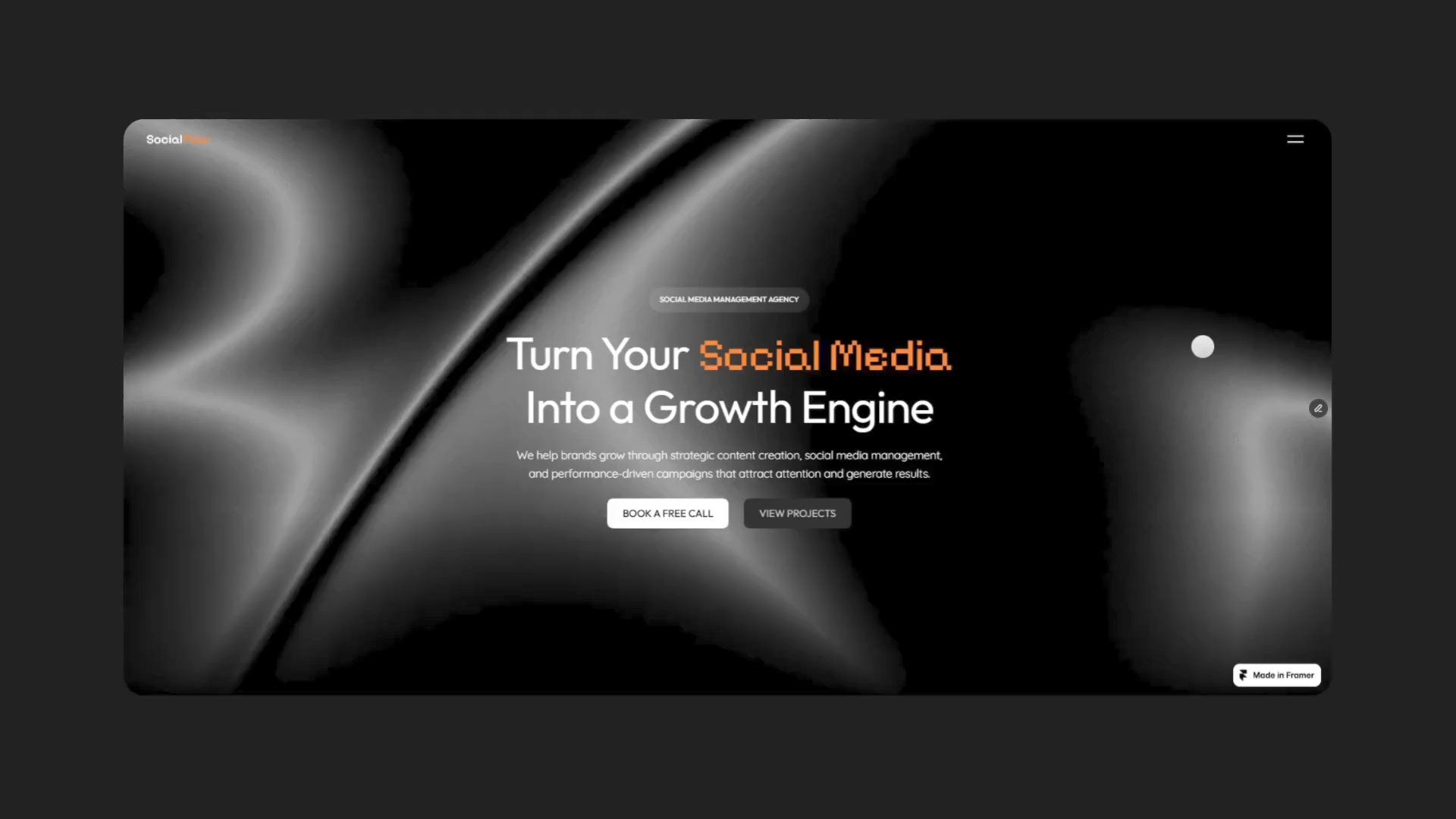 SocialFlow — Free Agency Website Template by Nascimento — Free Agency Template for Framer by Nascimento preview