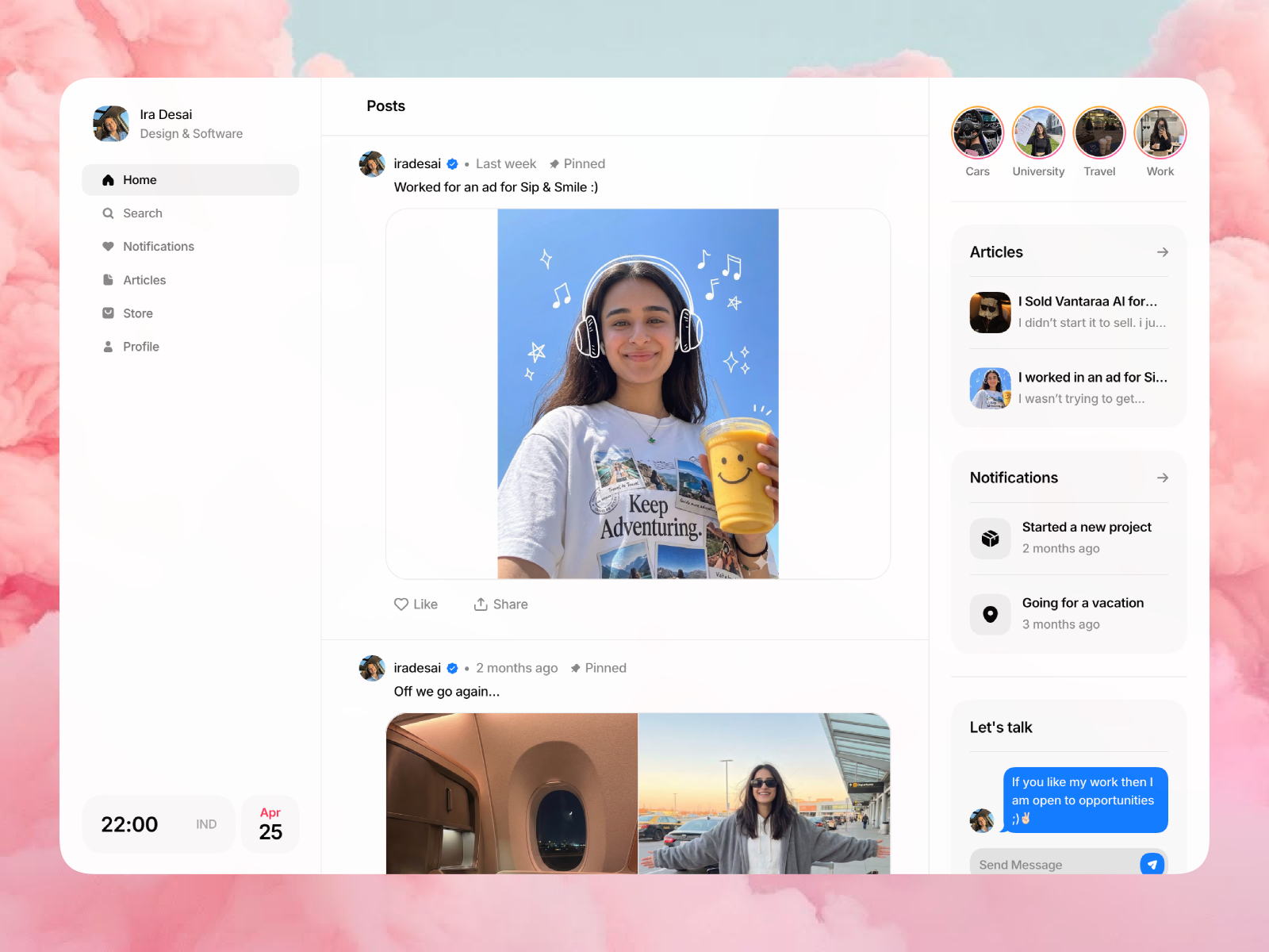 Socialfolio — Free Social-Style Portfolio Framer Template preview