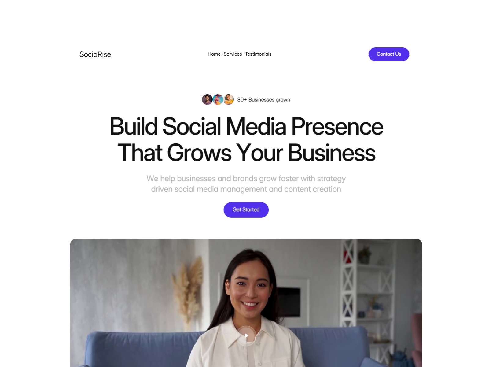 SociaRise — Free Social Media Management Framer Template preview