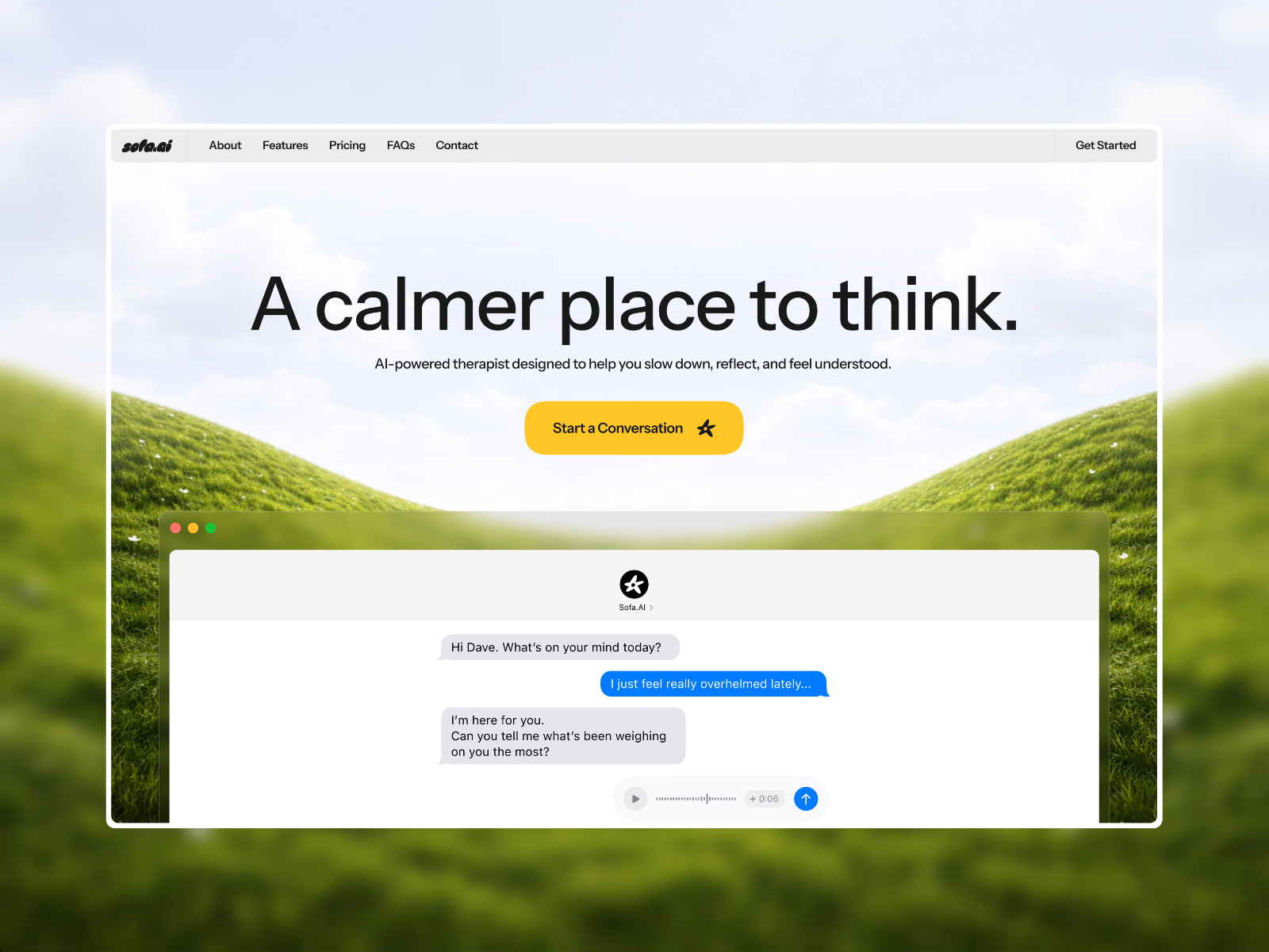 Sofa — Free AI App Framer Template preview