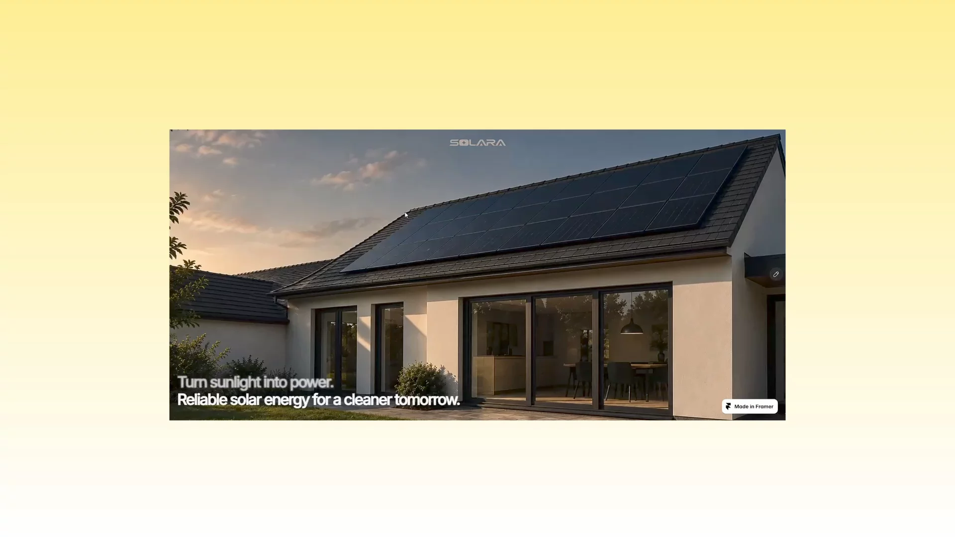 Solara Energy — Free Landing Page Template for Framer preview