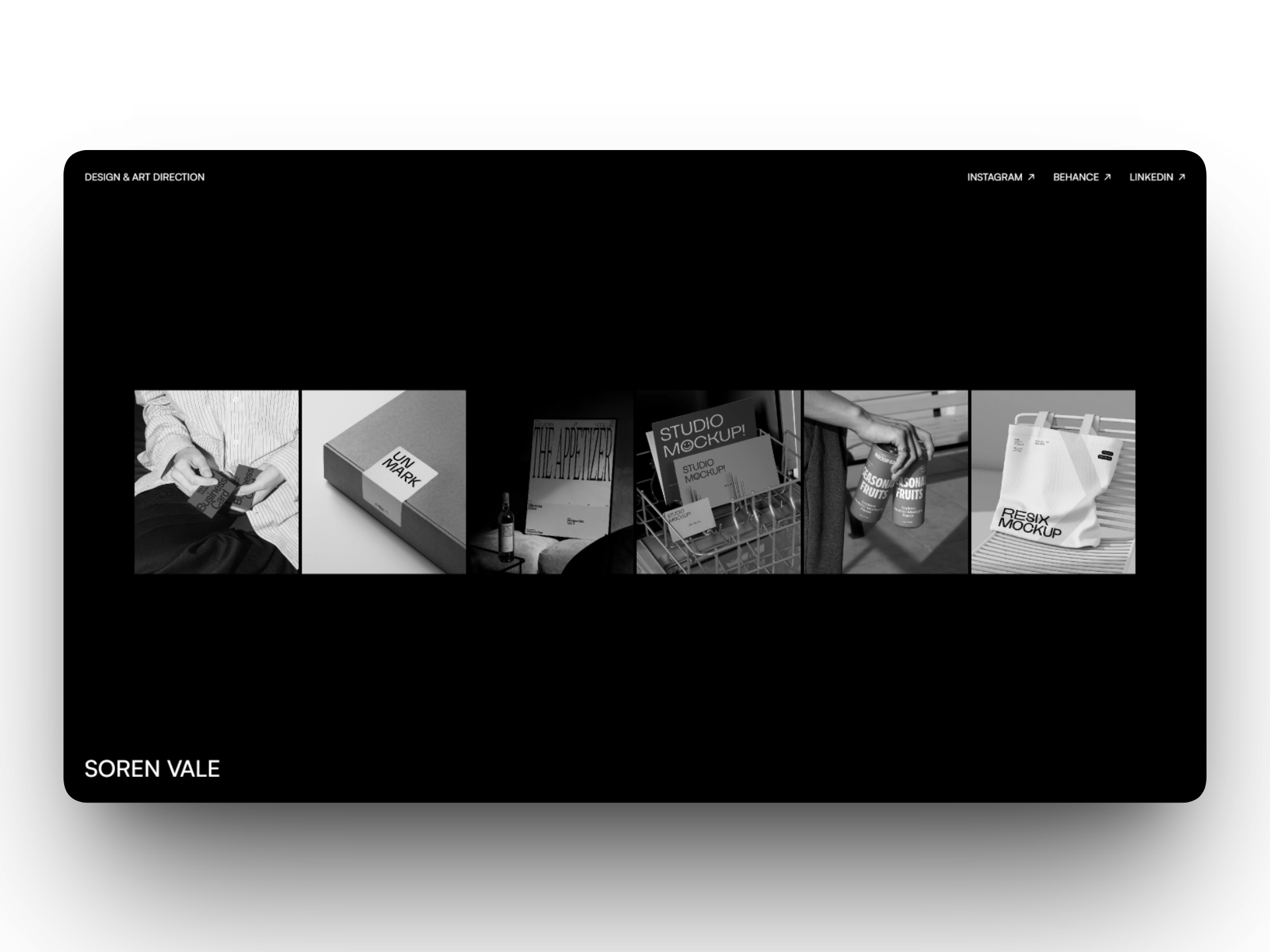 Soren Vale — Free Portfolio Template for Framer preview