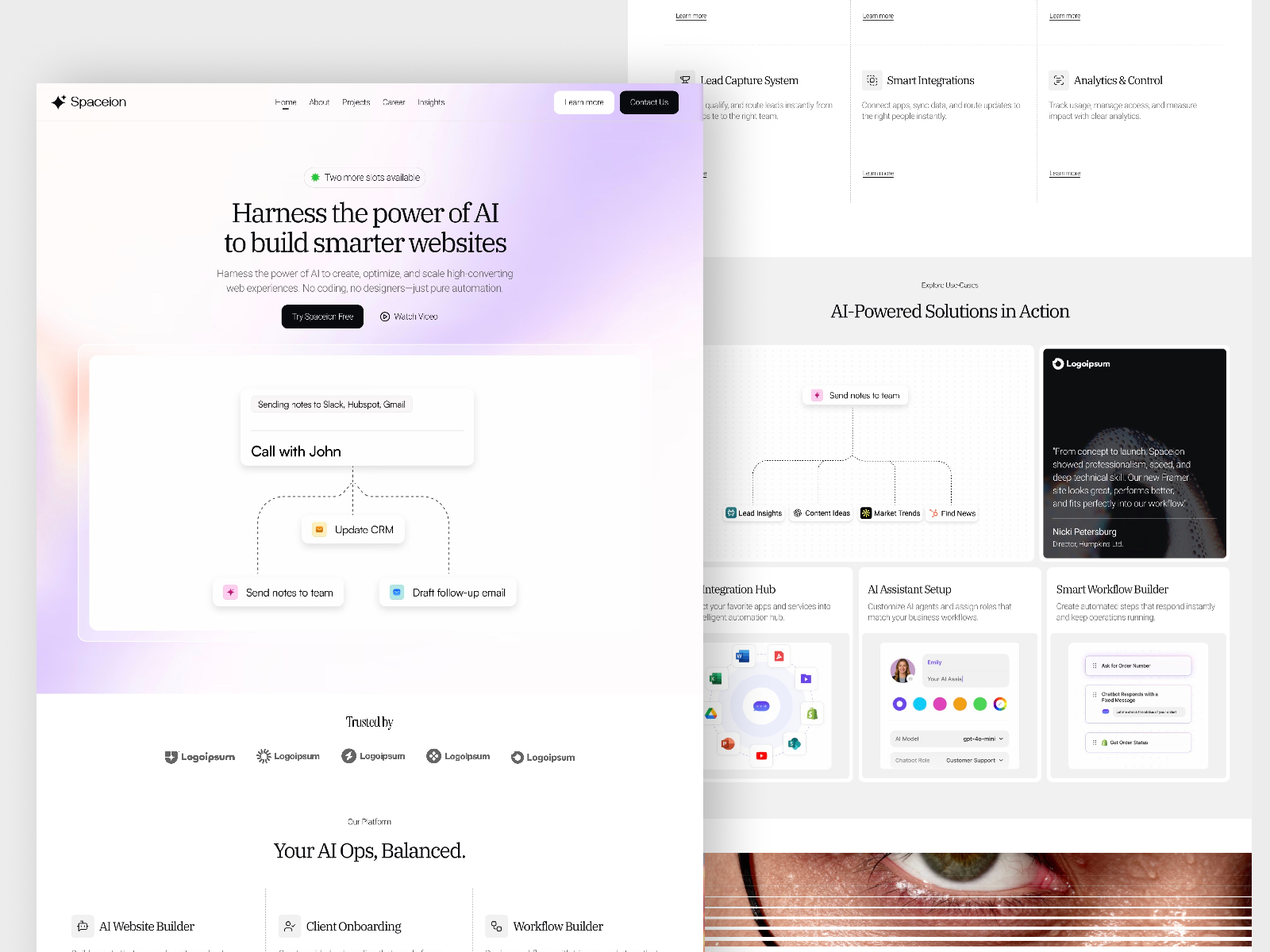 Spaceion — Free SaaS Framer Template preview