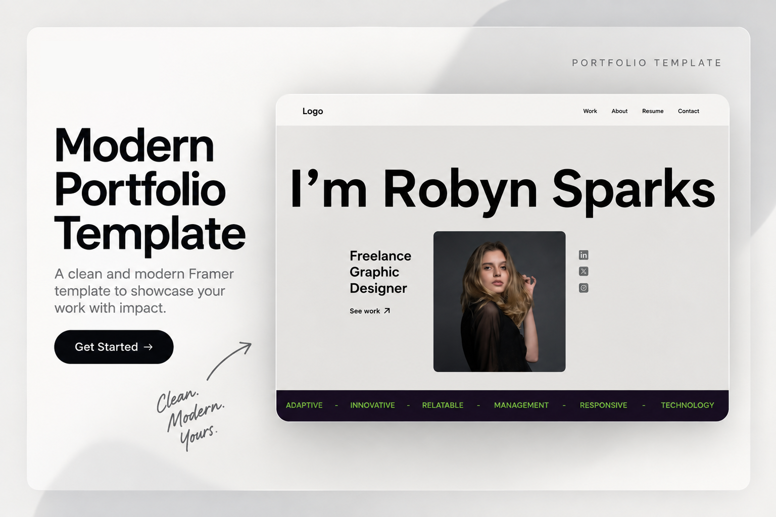 Sparks — Free Portfolio Template for Framer preview