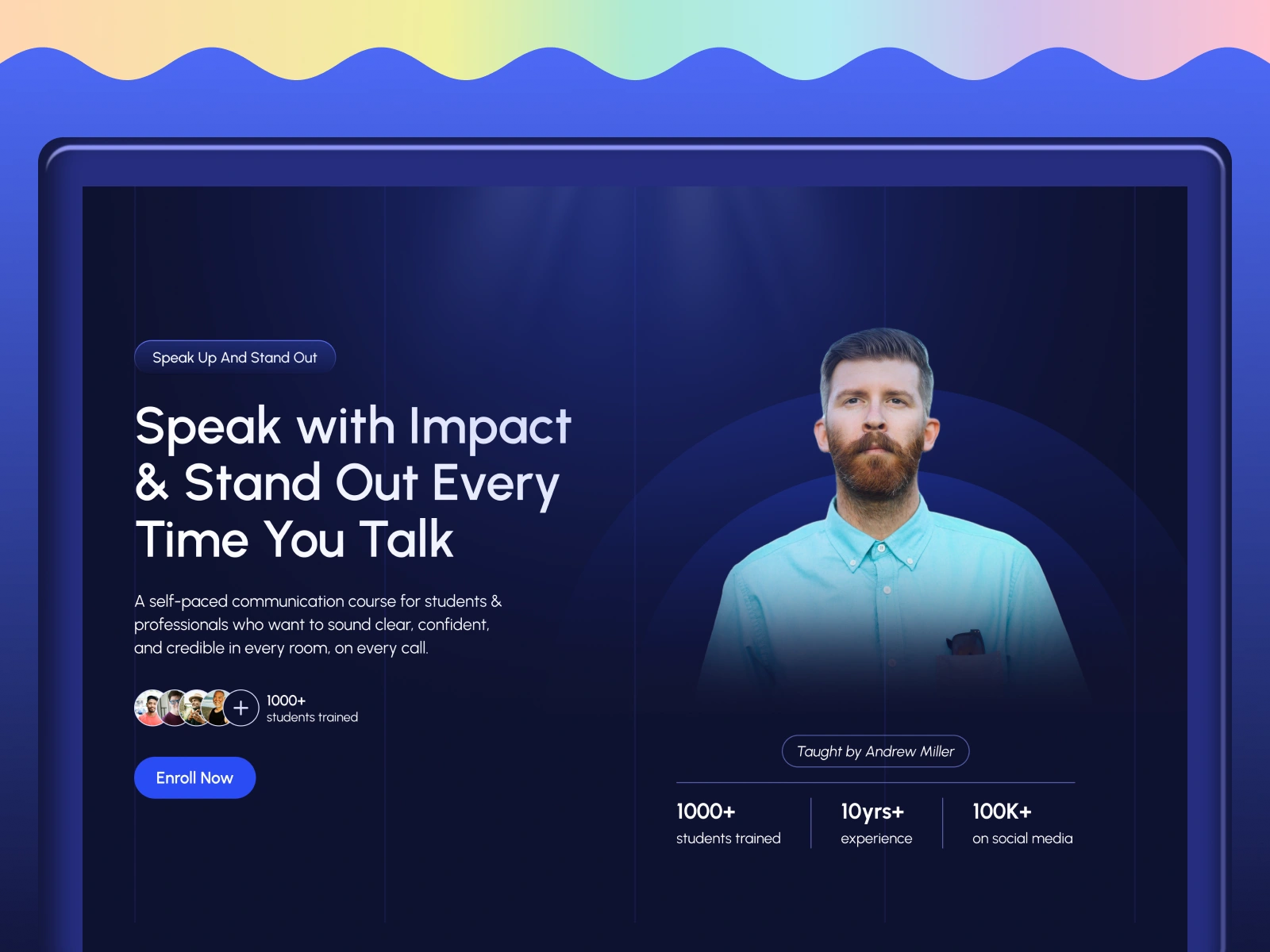 Speak Up Webinar: Free Personal Website Template by Aryan Tanwar — Free Landing Page Framer Template preview