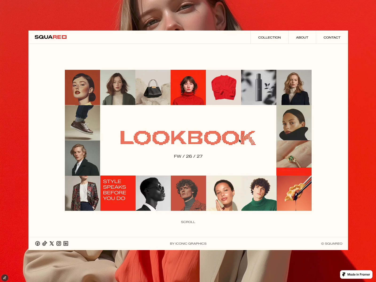 Squareo Archive — Free Food Framer Template preview