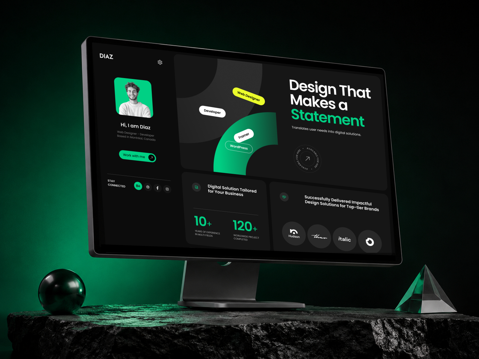 STAG — Free Portfolio Website Template by NFrame — Free Portfolio Template for Framer by NFrame preview