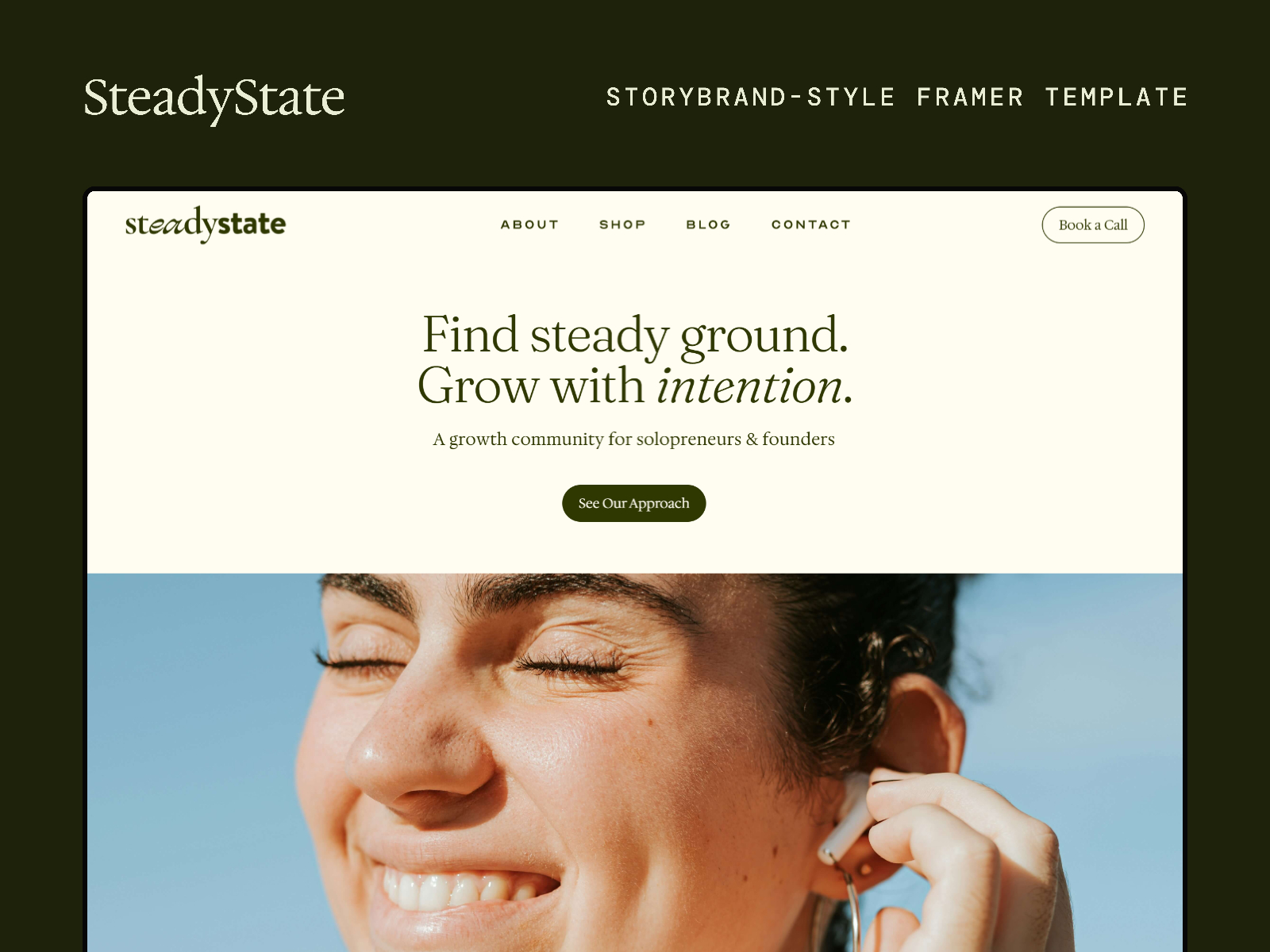 SteadyState — Free Coach & Consultant Framer Template preview