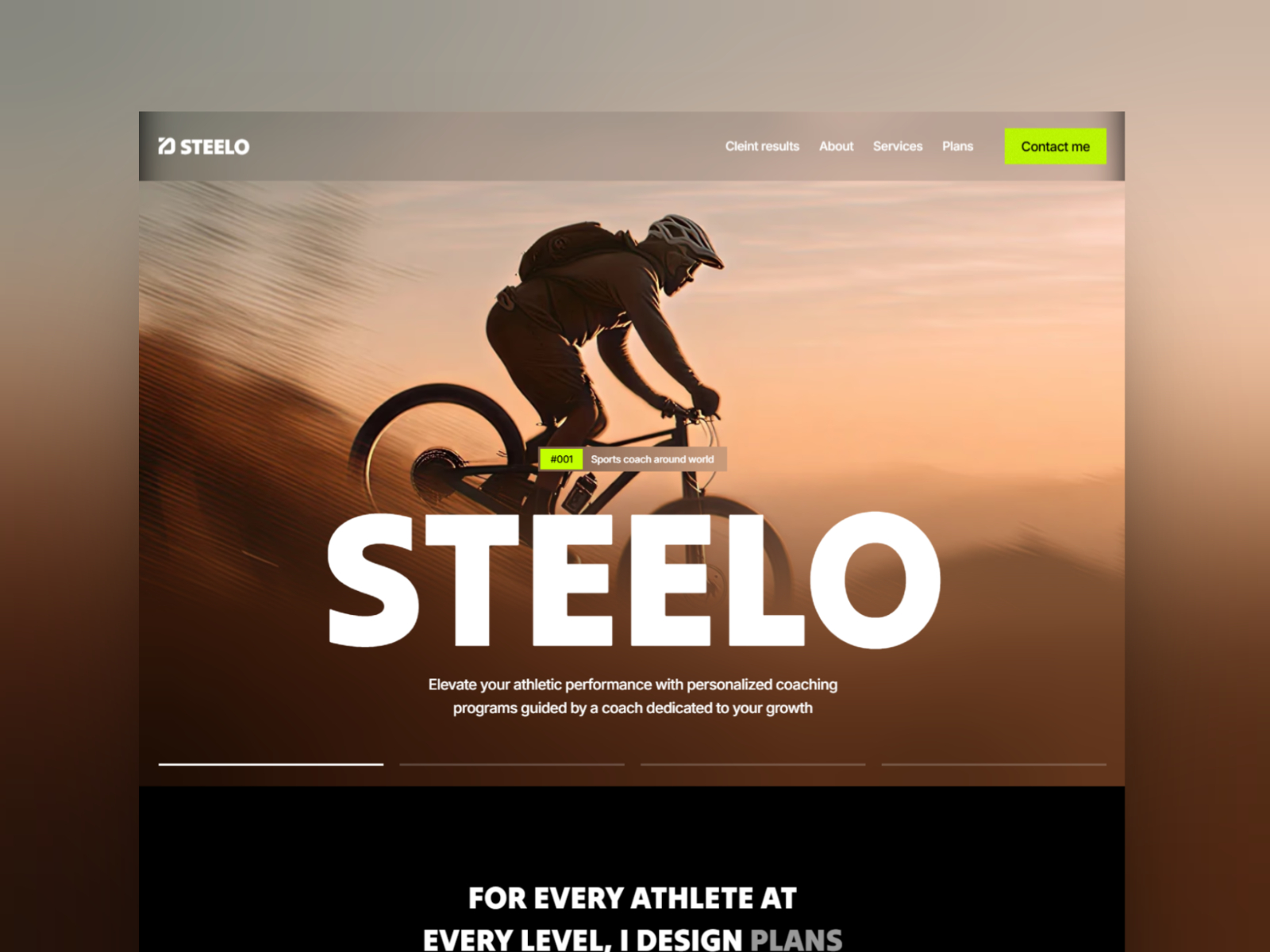 Steelo — Free Sports Coach Framer Template preview