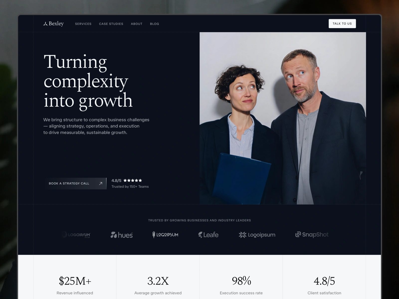 Sterling Biz — Free Startup Website Template by Bob from Flux — Free Agency Template for Framer by Bob from Flux preview
