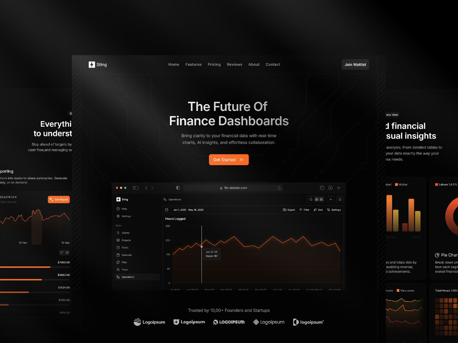 Sting — Free Finance Framer Template preview