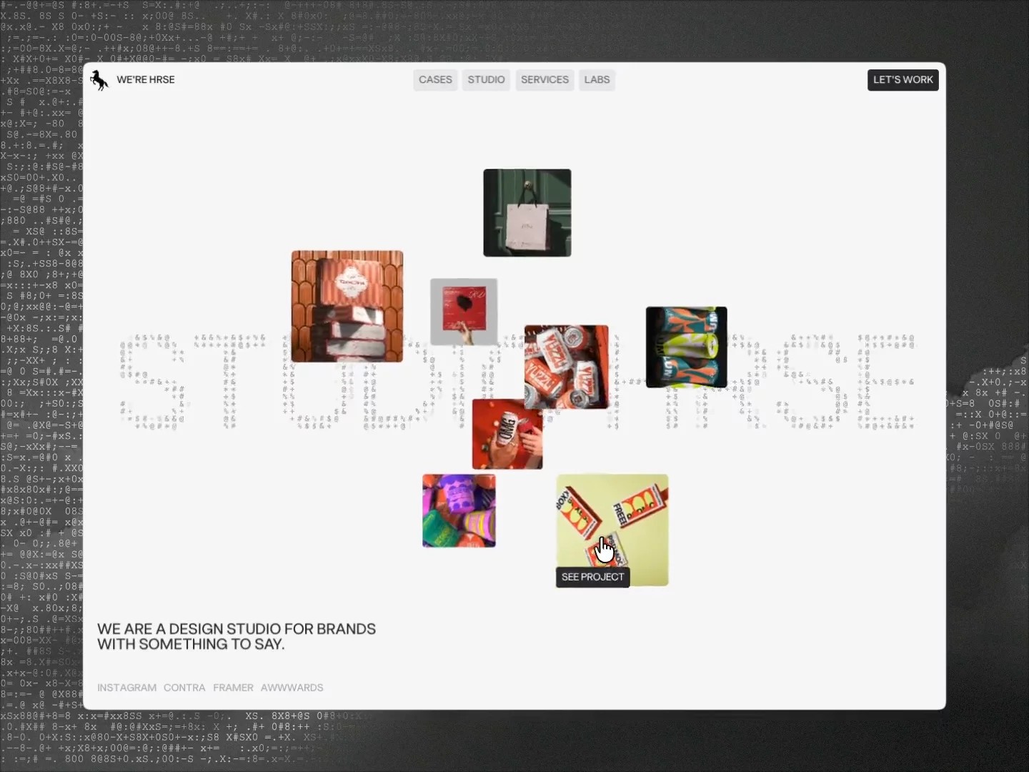 Studio HRSE: Free Portfolio Website Template by Matheus Brandão — Free Portfolio Framer Template preview