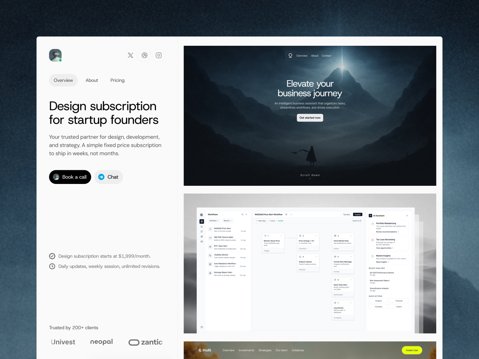 Subfolio – Free Subscription Agency Framer Template preview