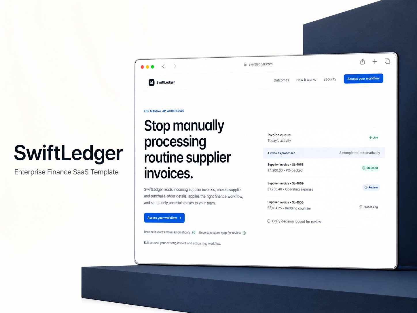 SwiftLedger Finance — Free Agency Website Template by Sarwan Khan — Free Finance Template for Framer by Sarwan Khan preview