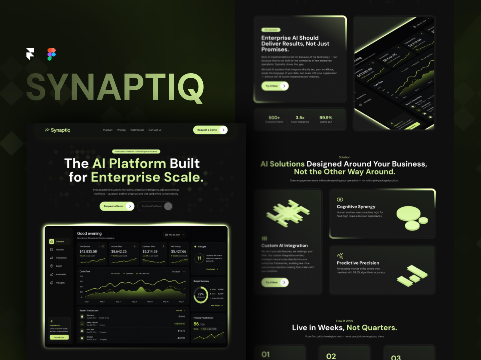 Synaptiq — Free SaaS Template for Framer preview