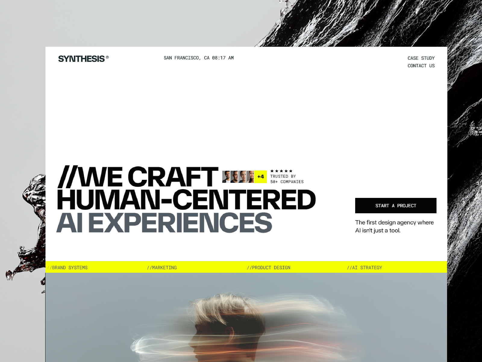 Synthesis — Free AI Design Agency Framer Template preview