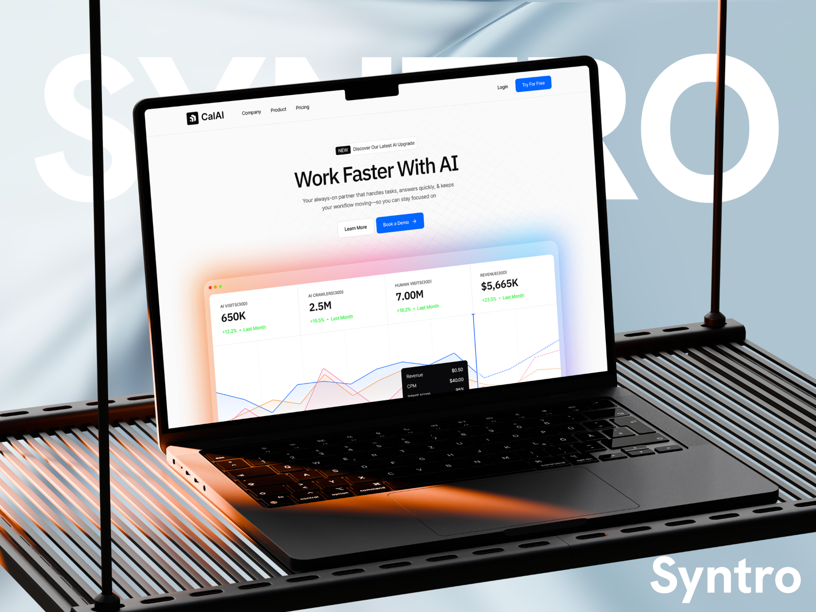 Syntro — Free AI SaaS Framer Template preview