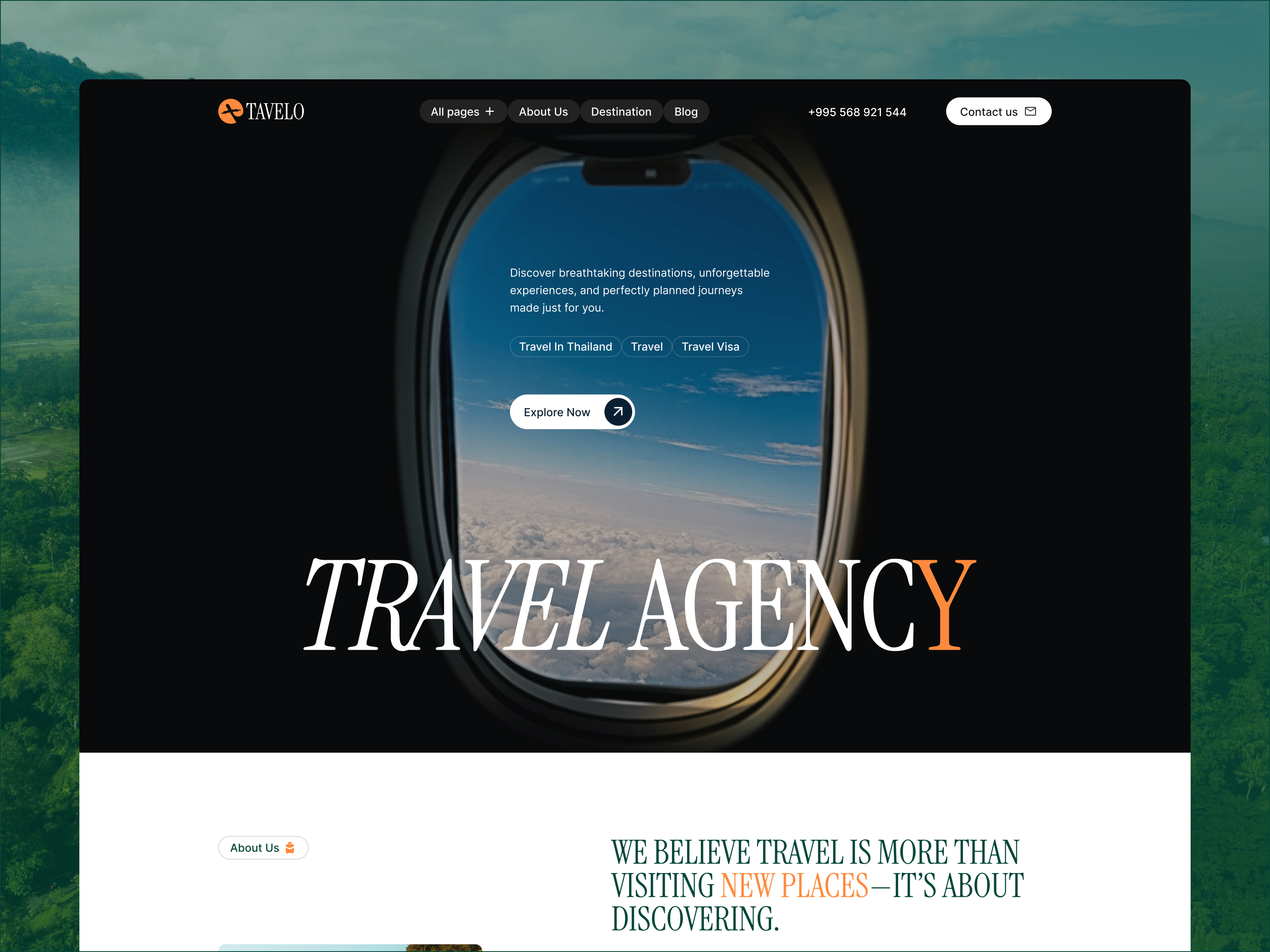 Tavelo — Free Travel Template for Framer by Tempbix preview