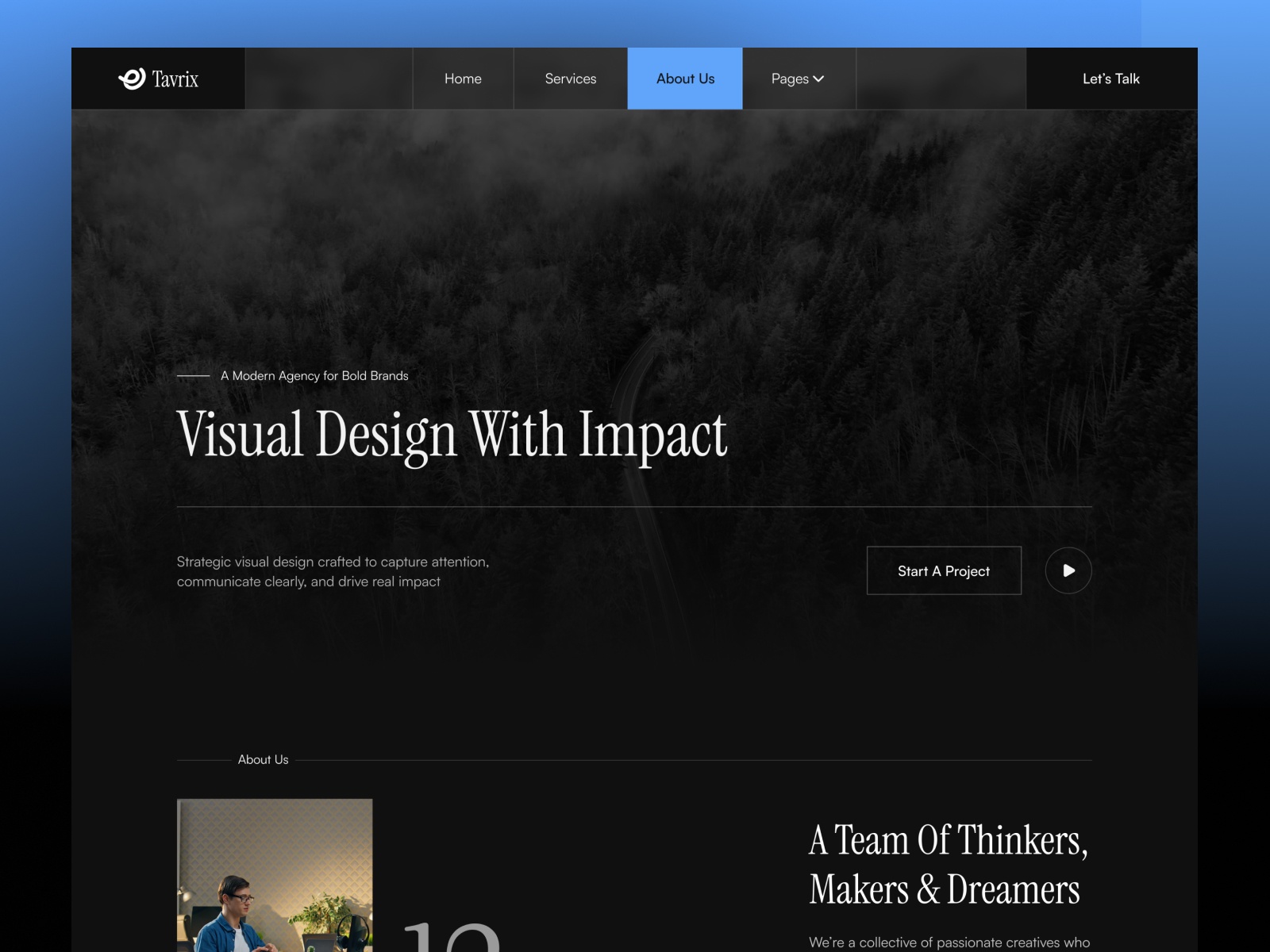 Tavrix — Free Portfolio Framer Template preview