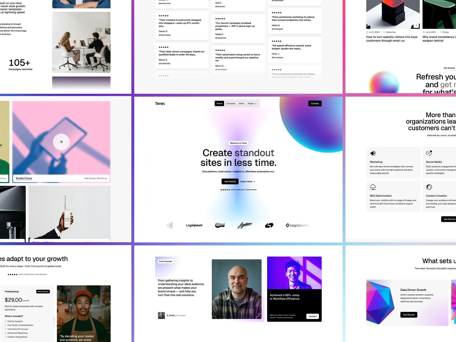 Tenora: Free AI Website Template by N!nh™ Studio — Free Events Framer Template preview