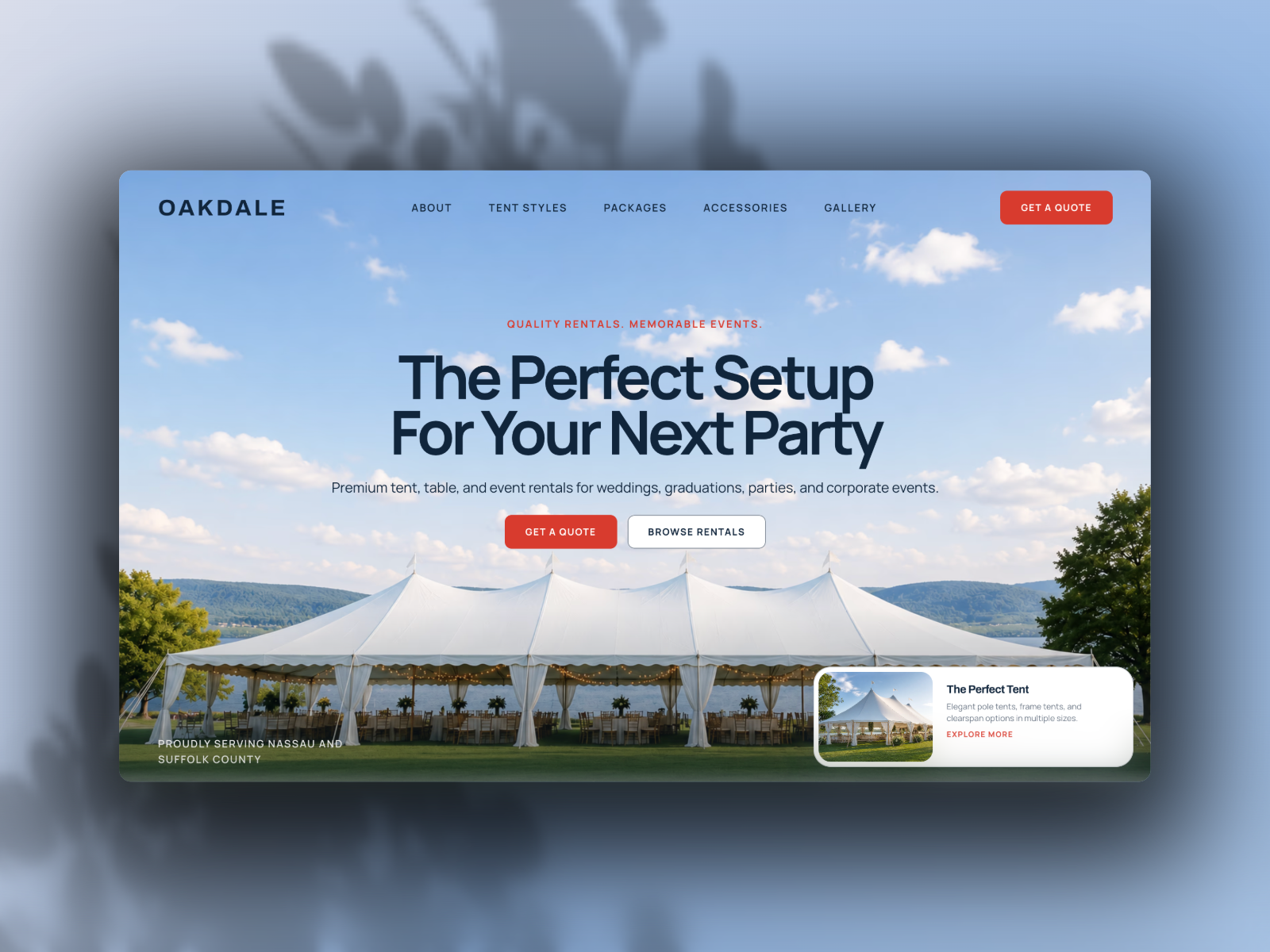 Tent Rental: Free Property Website Template by Troy Miller — Free Real Estate Framer Template preview
