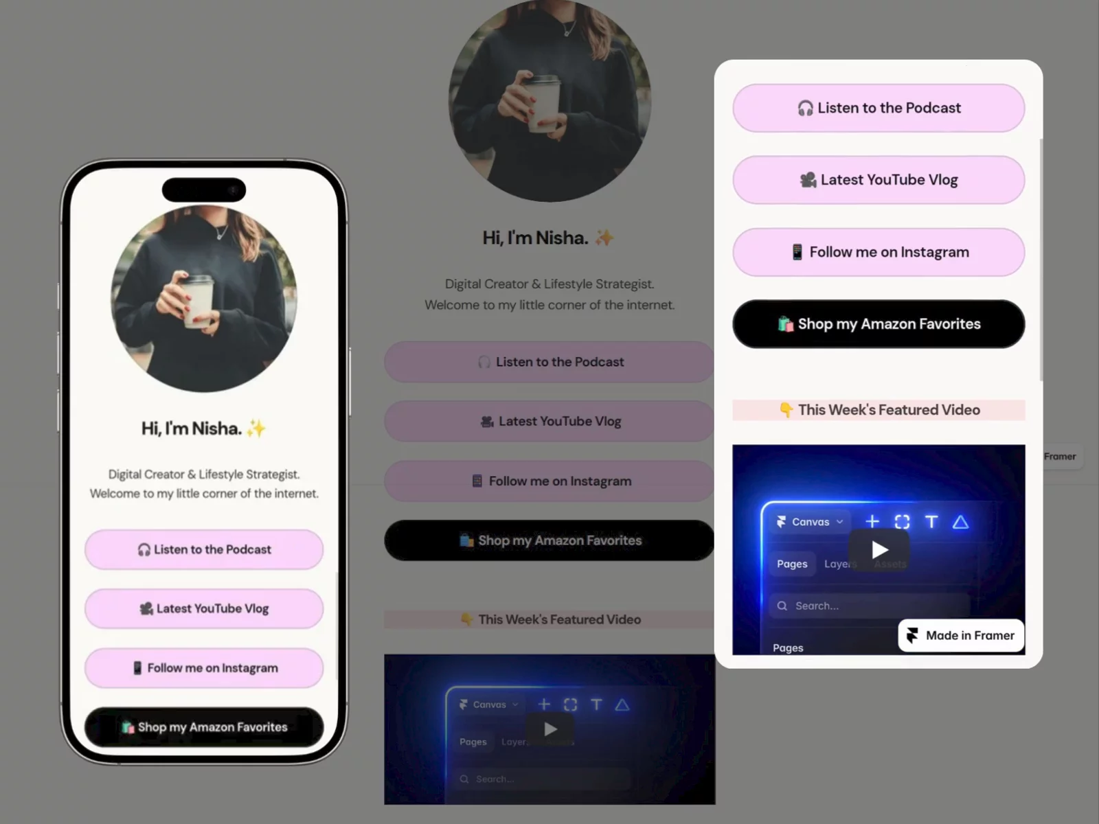 The Aesthete: Free Personal Website Template by Simple Site Steps — Free Landing Page Framer Template preview