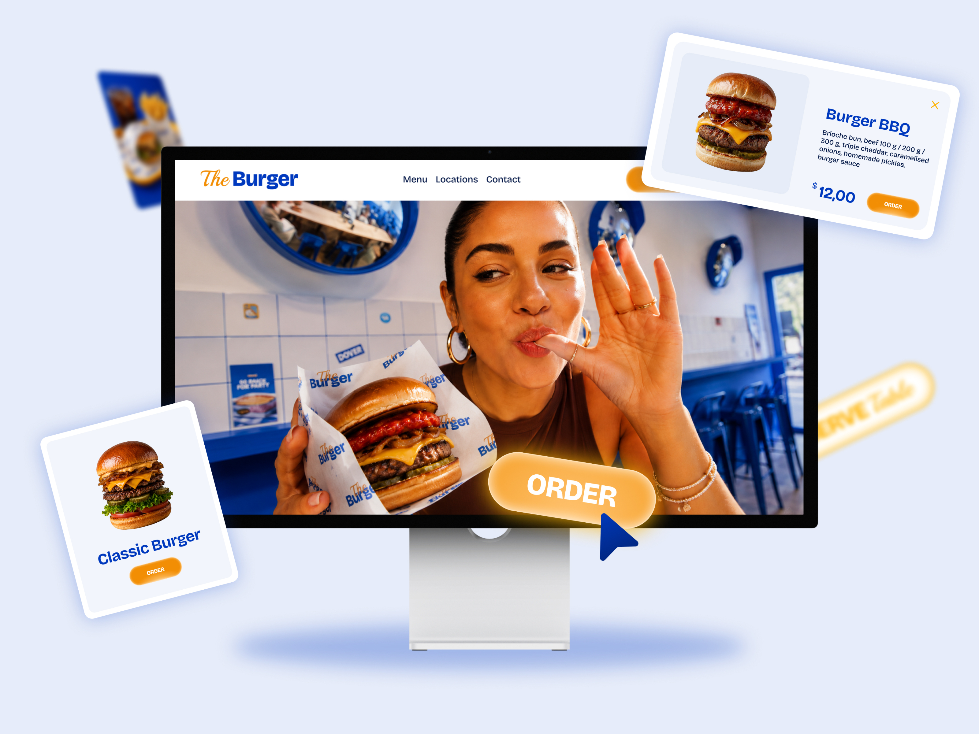 The Burger — Free Food Framer Template preview